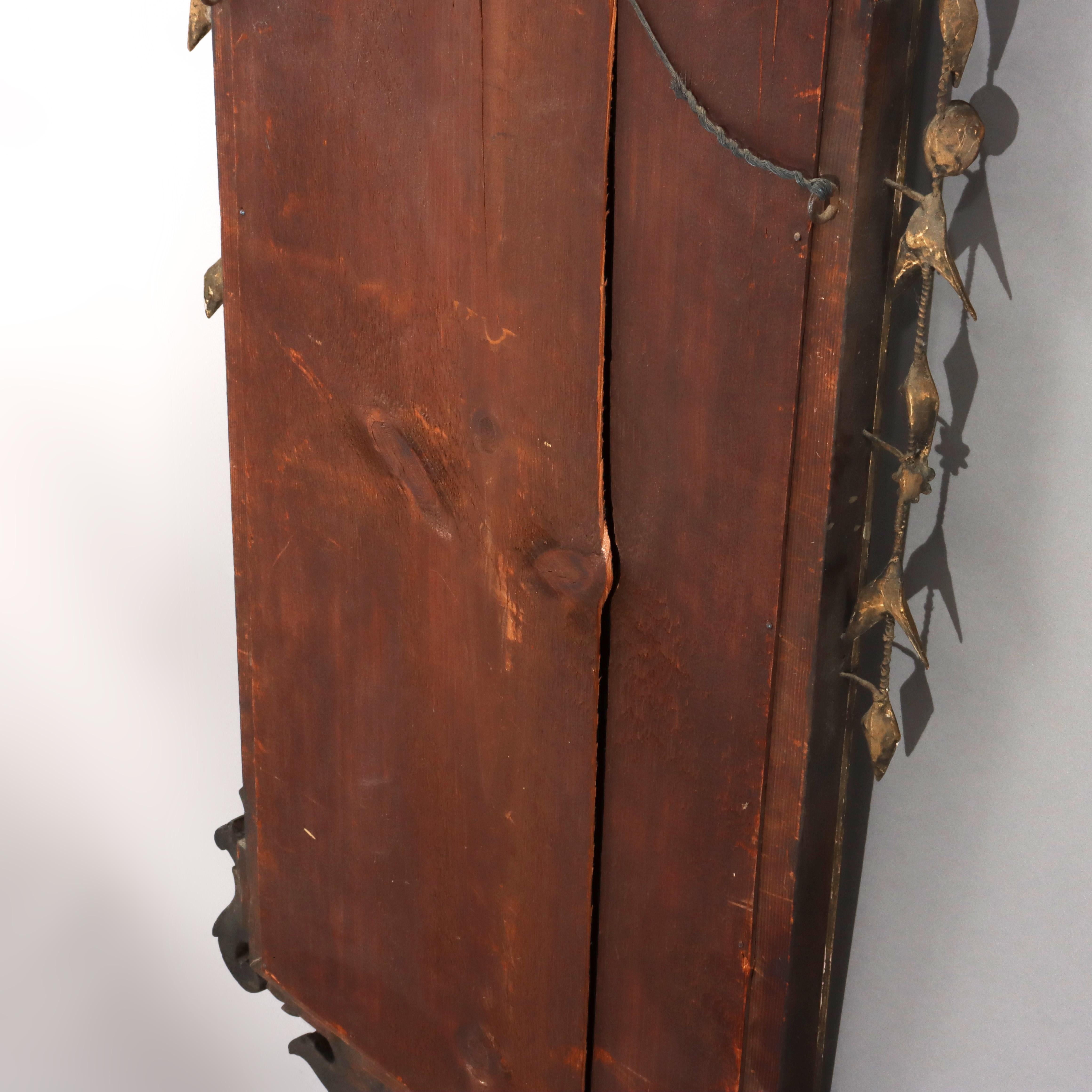 Antique Federal Trumeau Flame Mahogany Reverse Painted Mirror 19ème siècle en vente 3