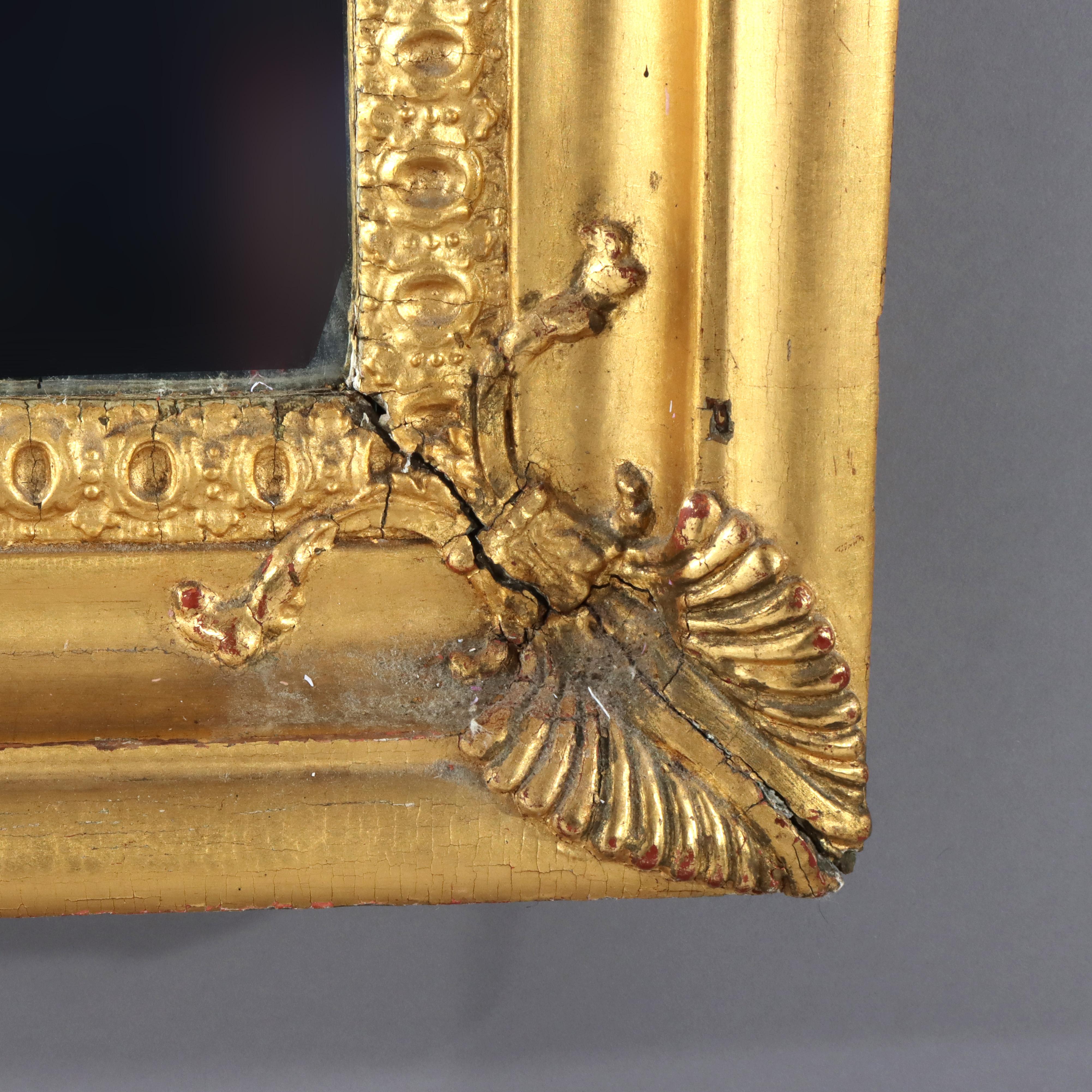 Antique Federal Trumeau Reverse Painted Gilt Wood Mirror Unsigned 19thC en vente 2