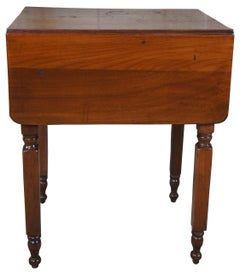 Antique Federal Walnut Drop Leaf Side End Accent Table Early American Empire