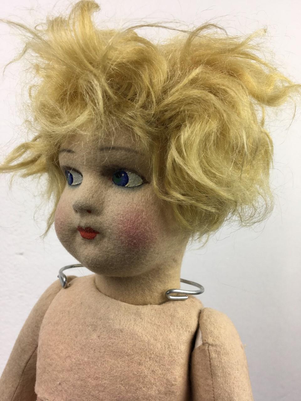 Antique Felt Lenci Toy Doll 5