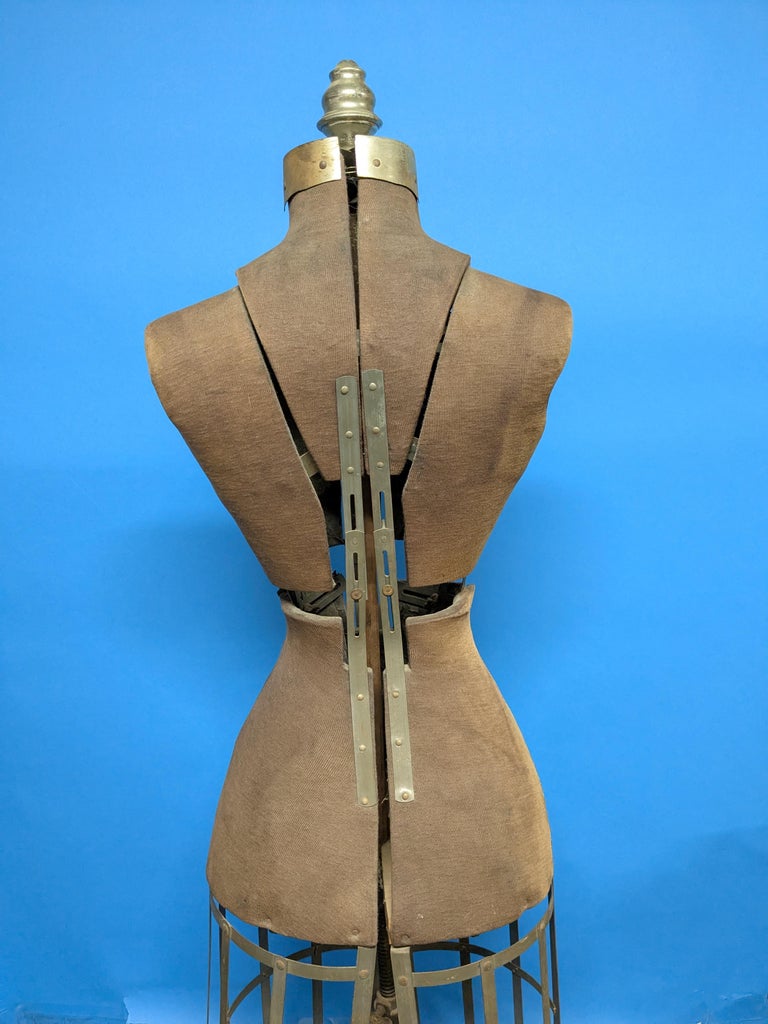 Antique female adjustable cage dress form mannequin For Sale at 1stDibs