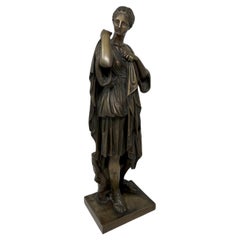 Antike weibliche französische klassische Bronze Diana Robing Praxiteles Audin a Marseille, antik