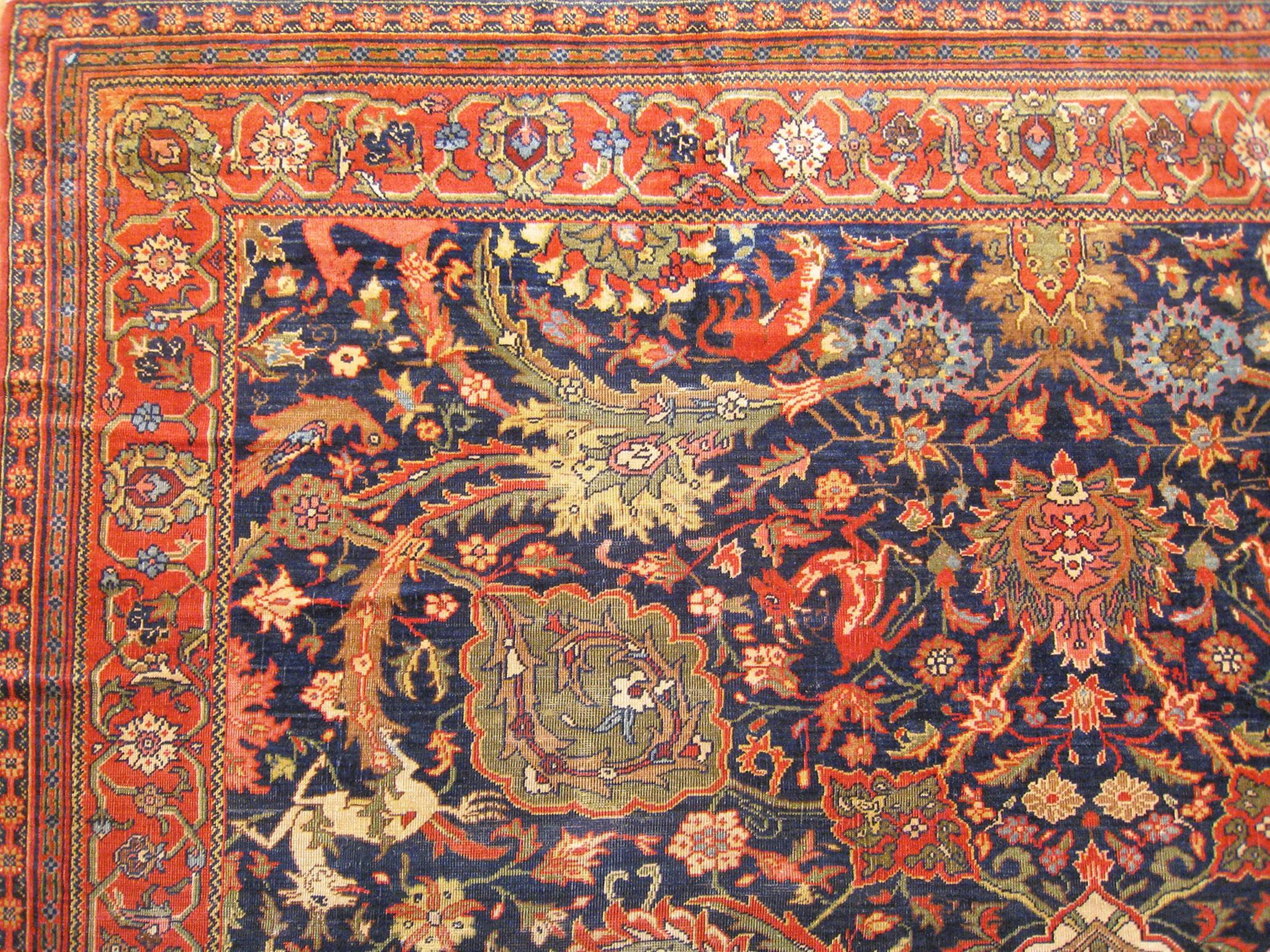 Tapis oriental Ferahan ancien, de taille normale, avec palmettes en vente 3