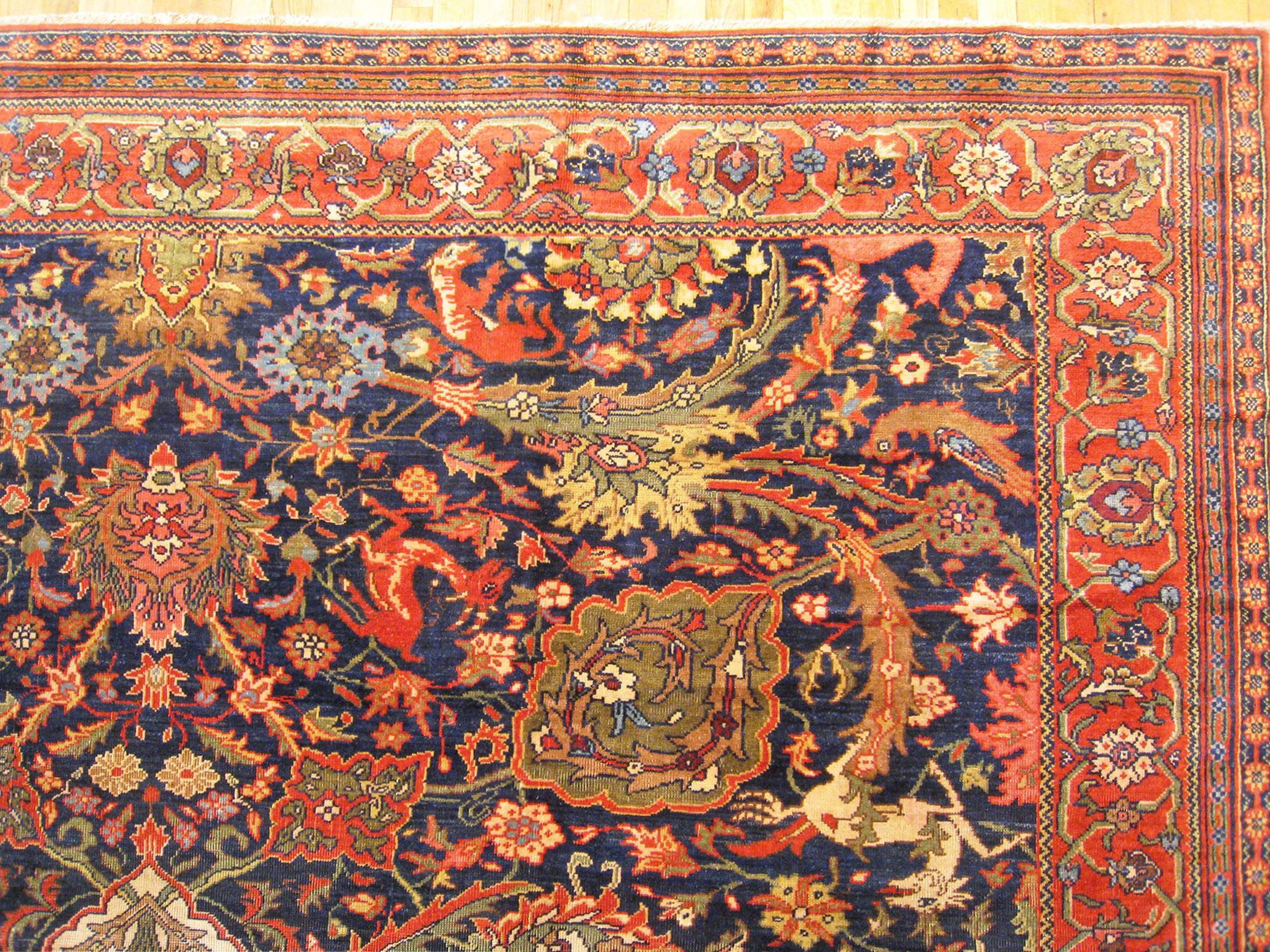 Antique Ferahan Oriental Rug, in Room size, with Palmettes For Sale 4