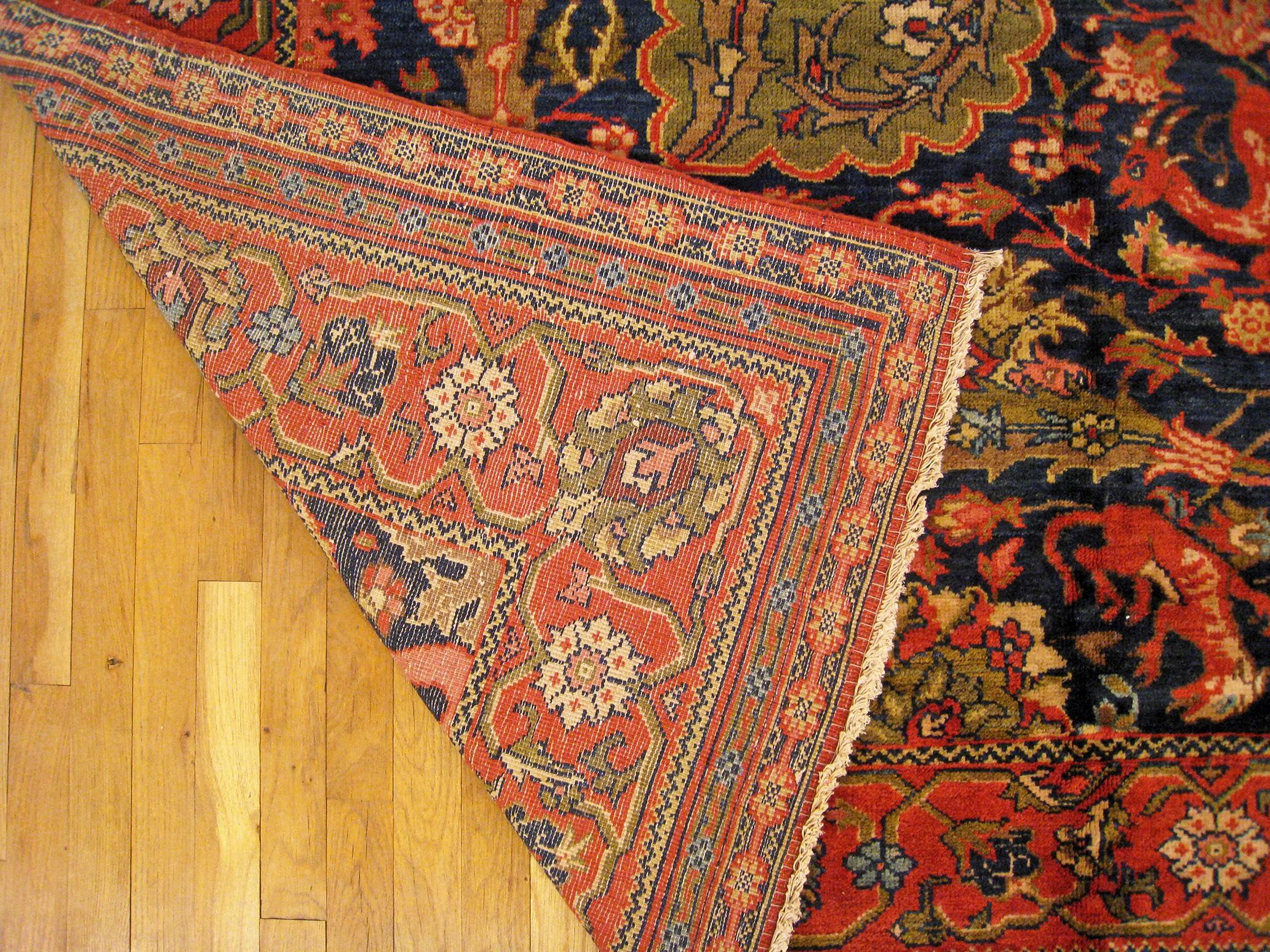 Antique Ferahan Oriental Rug, in Room size, with Palmettes For Sale 6
