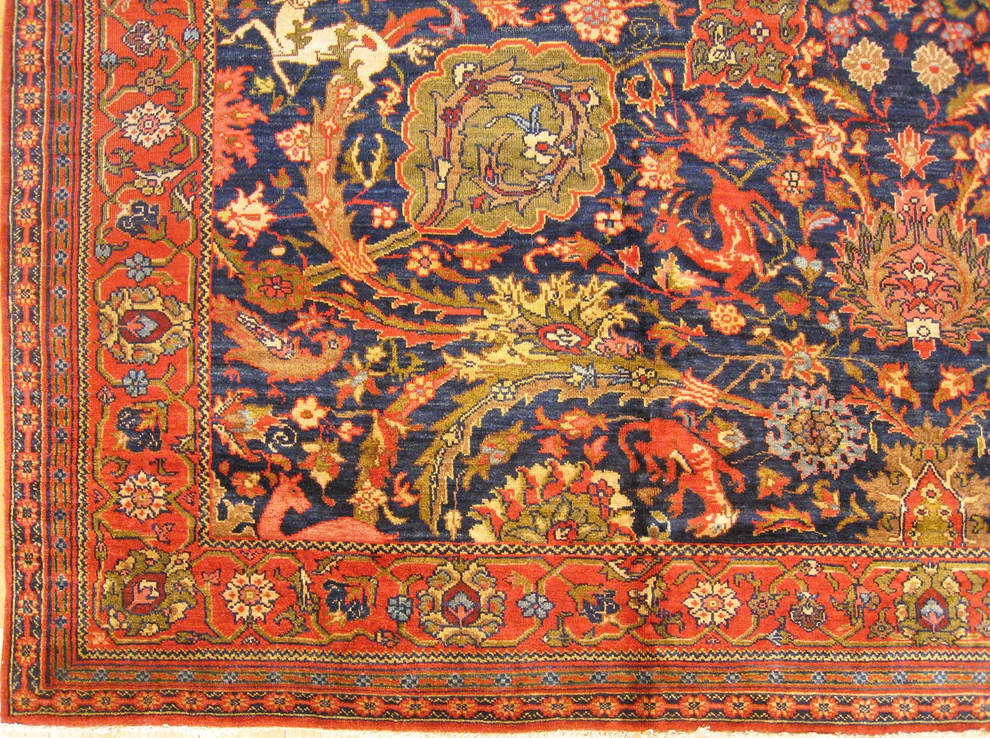 Hand-Knotted Antique Ferahan Oriental Rug, in Room size, with Palmettes For Sale