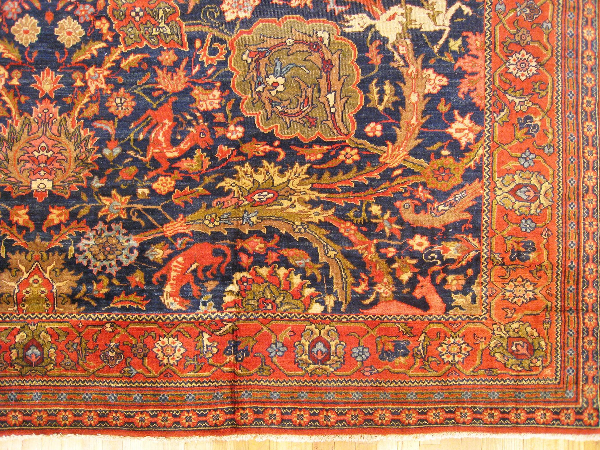 Early 20th Century Antique Ferahan Oriental Rug, in Room size, with Palmettes For Sale