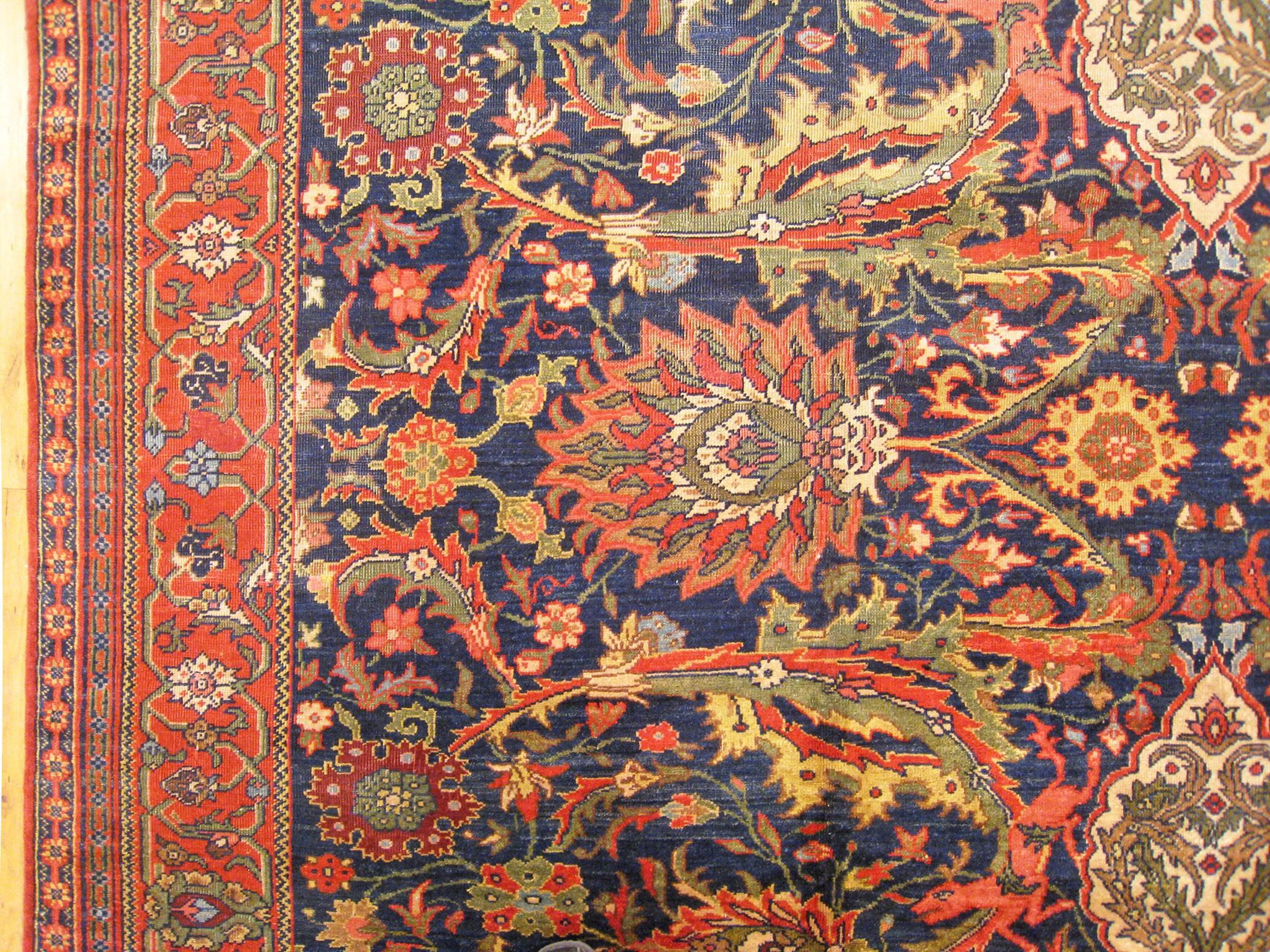 Wool Antique Ferahan Oriental Rug, in Room size, with Palmettes For Sale