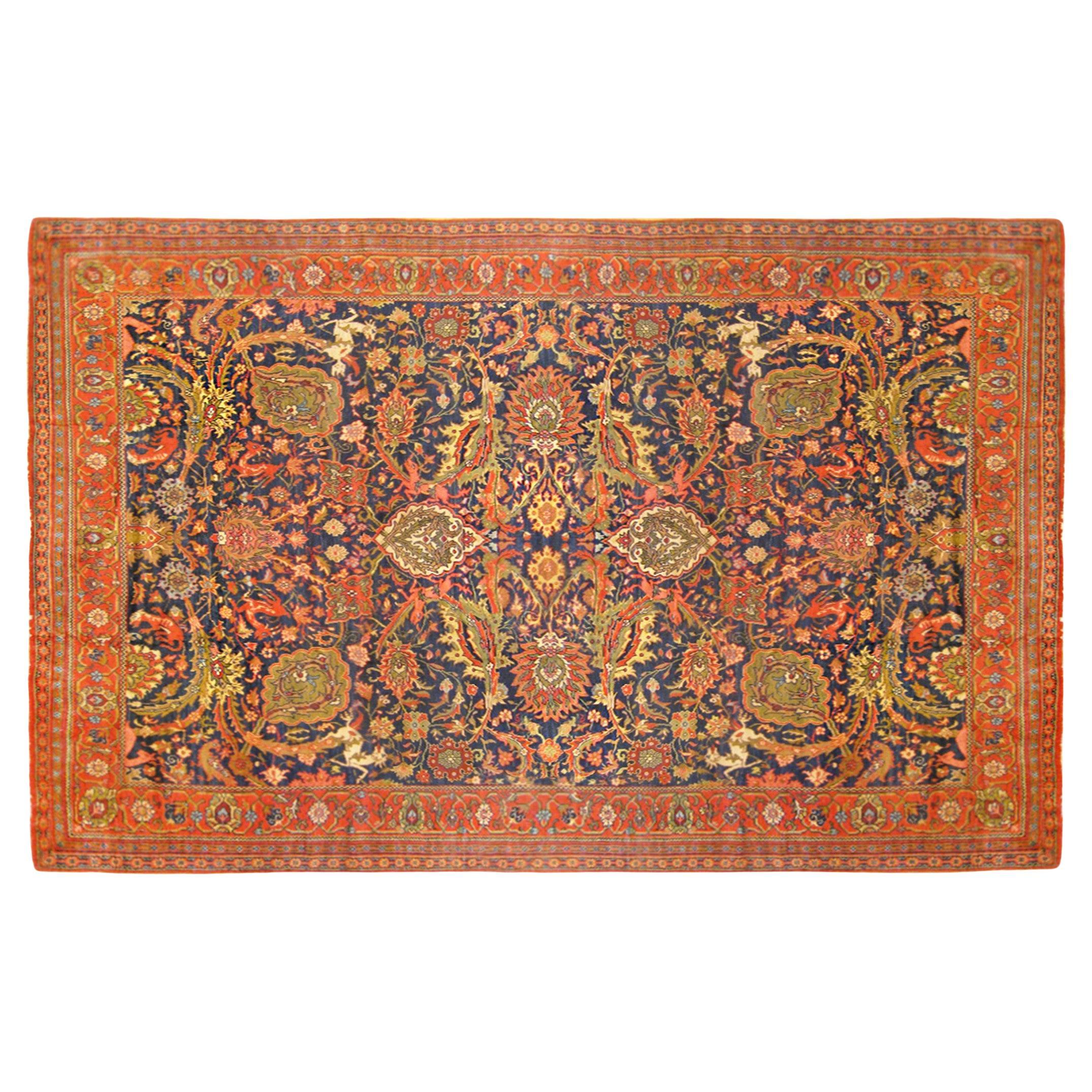 Antique Ferahan Oriental Rug, in Room size, with Palmettes For Sale