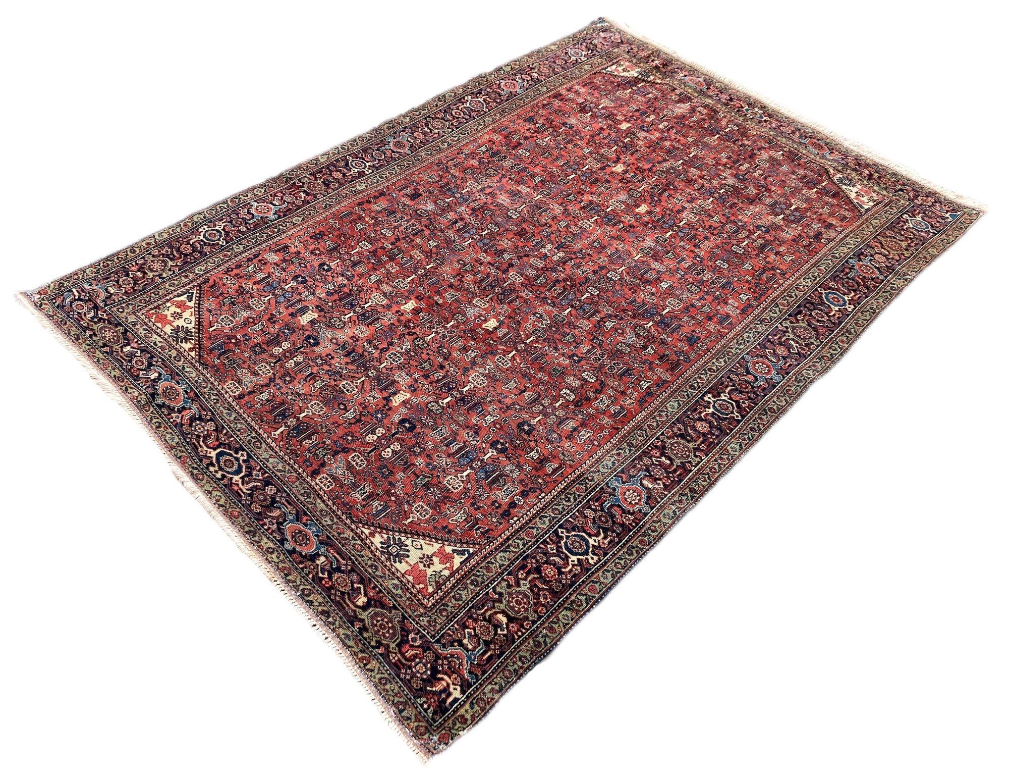 Antique Ferahan Rug In Good Condition For Sale In St. Albans, GB