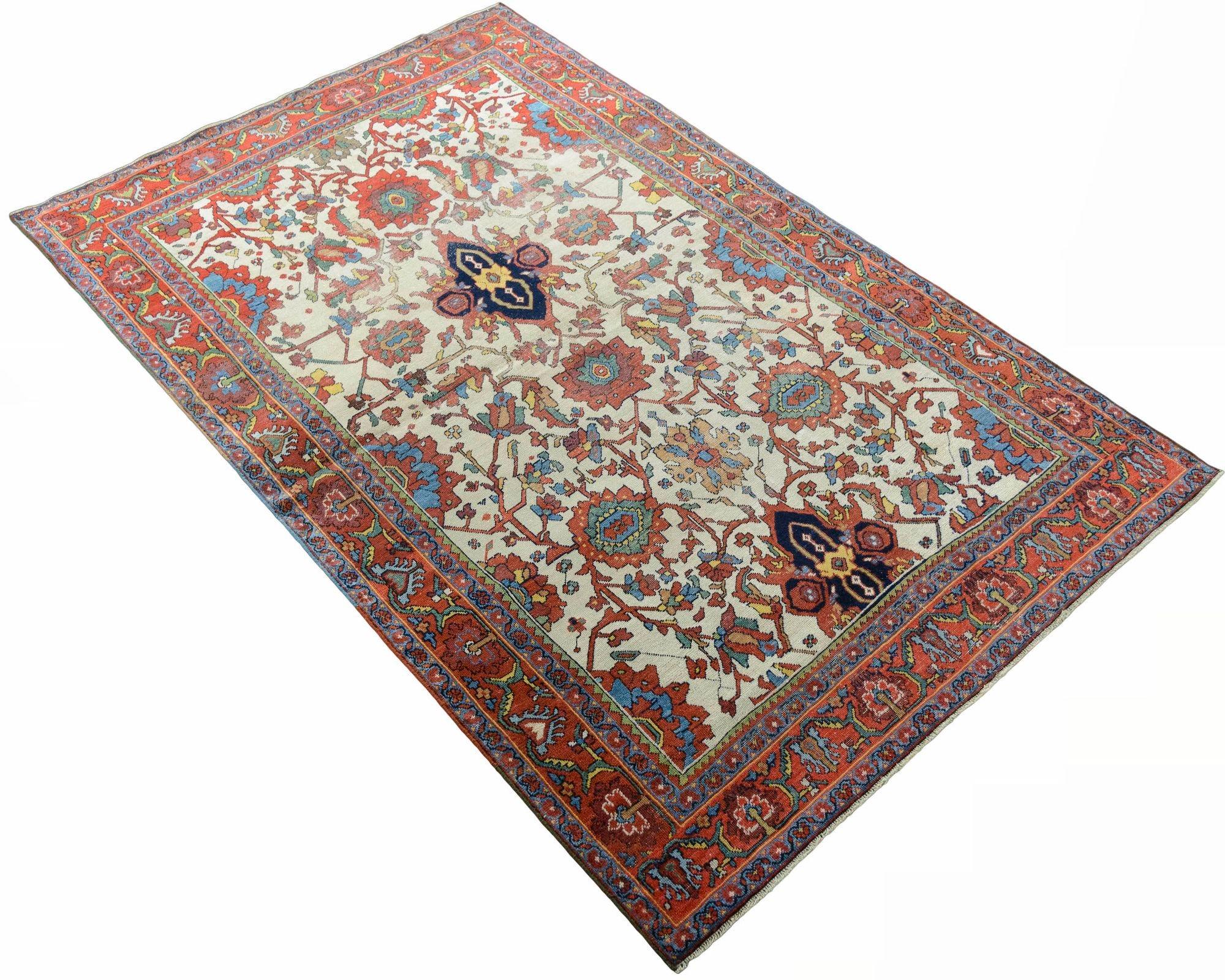 Late 19th Century Antique Ferahan Rug 1.97m x 1.24m For Sale
