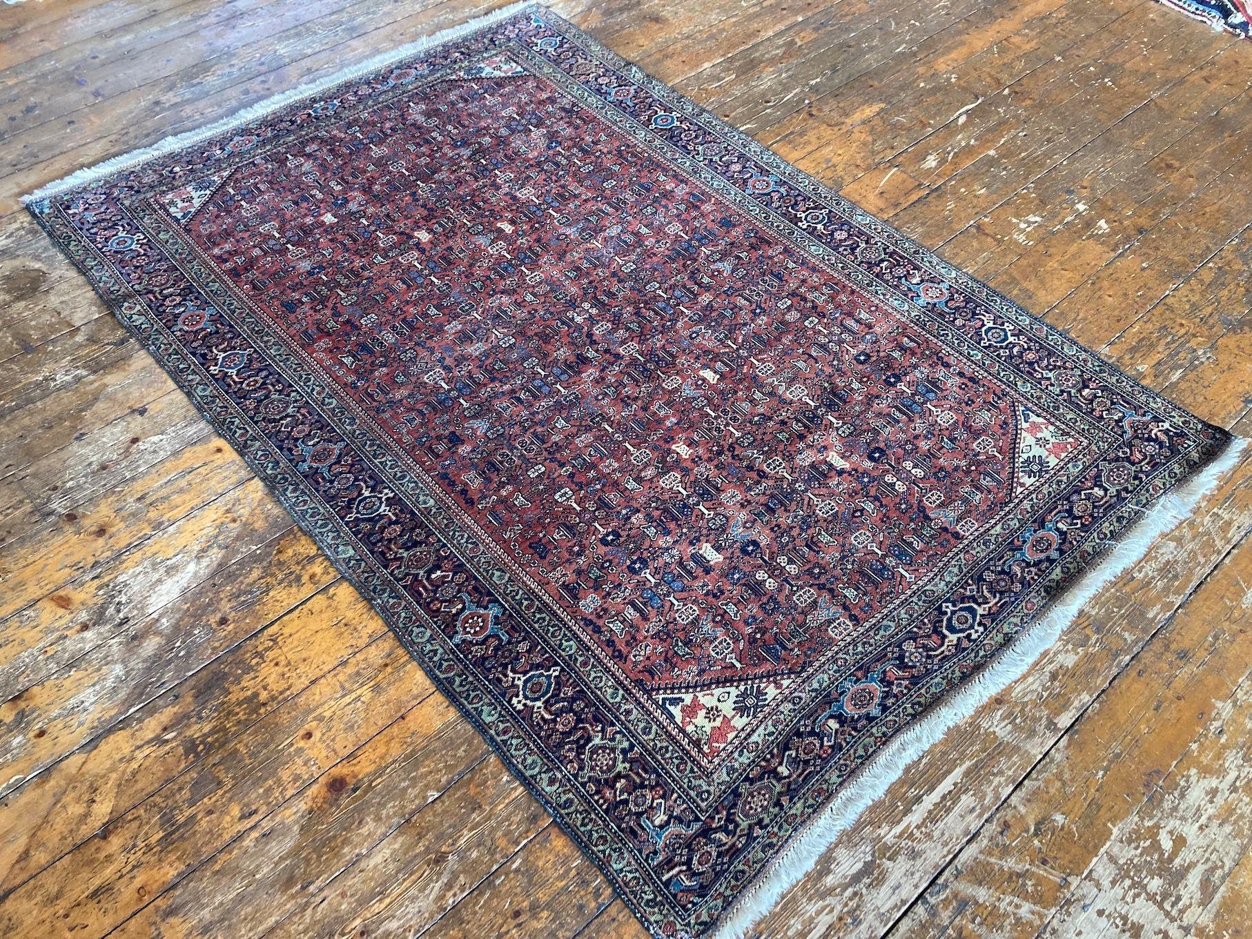 Early 20th Century Antique Ferahan Rug For Sale