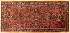 Antique Persian Sarouk Oriental Rug with Floral Design, circa 1920 in Small Size
