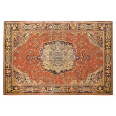 Tapis oriental ancien Ferahan Sarouk, de taille normale, avec médaillon central