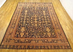 Antique Ferahan Sarouk Oriental Rug, in Room Size, with Intricate Floral Design