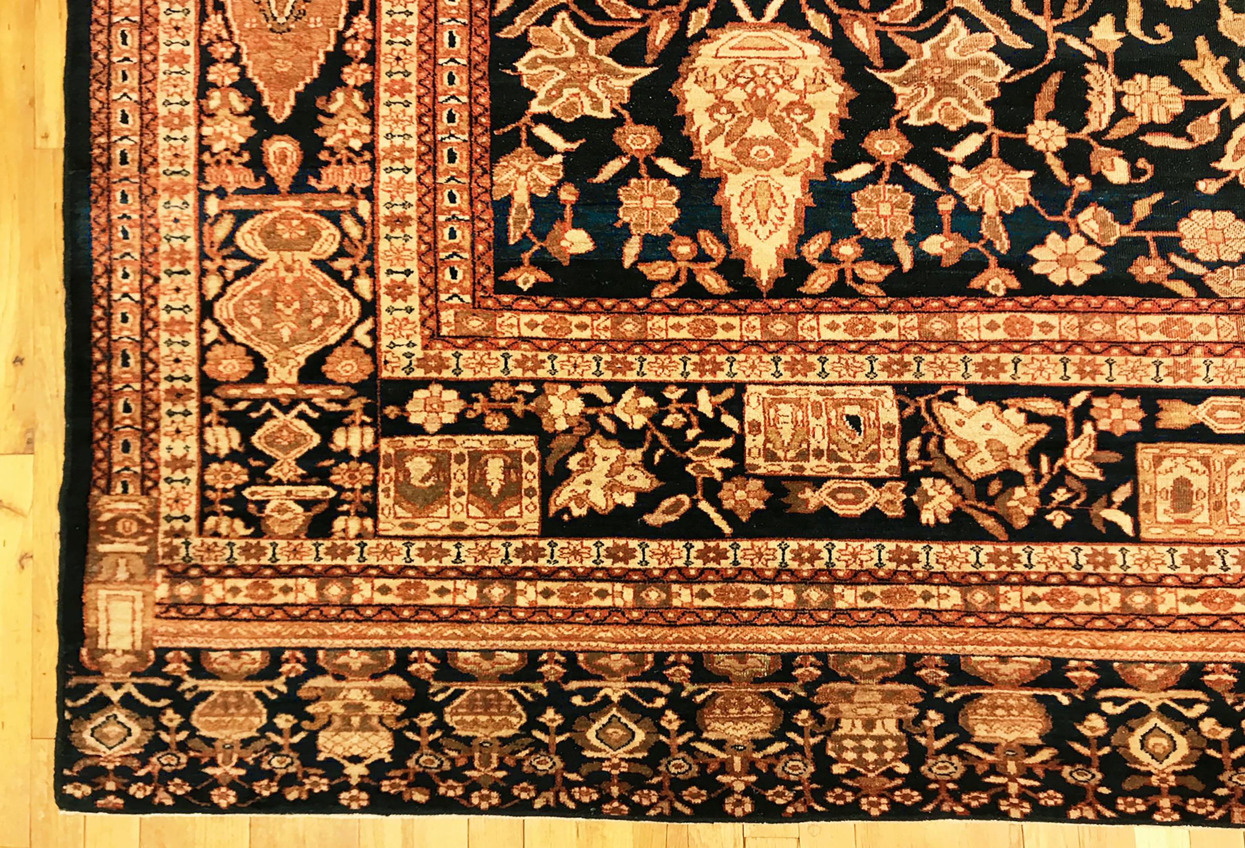 Antiker orientalischer Ferahan Sarouk-Teppich in Zimmergröße, mit kompliziertem floralem Design (Persisch) im Angebot