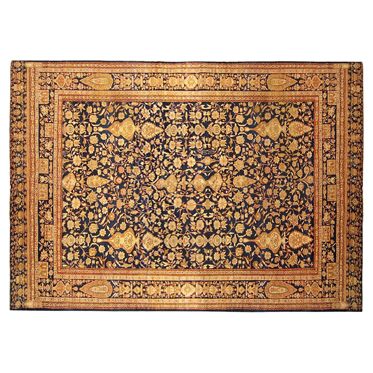 Antique Ferahan Sarouk Oriental Rug, in Room Size, with Intricate Floral Design