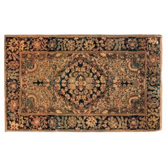 Antique Ferahan Sarouk Oriental Rug, in Small Size, with Central Medallion