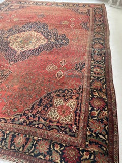Antique Ferahan Sarouk Rug in Dainty Flora & Suspended Vines, c. 1900's