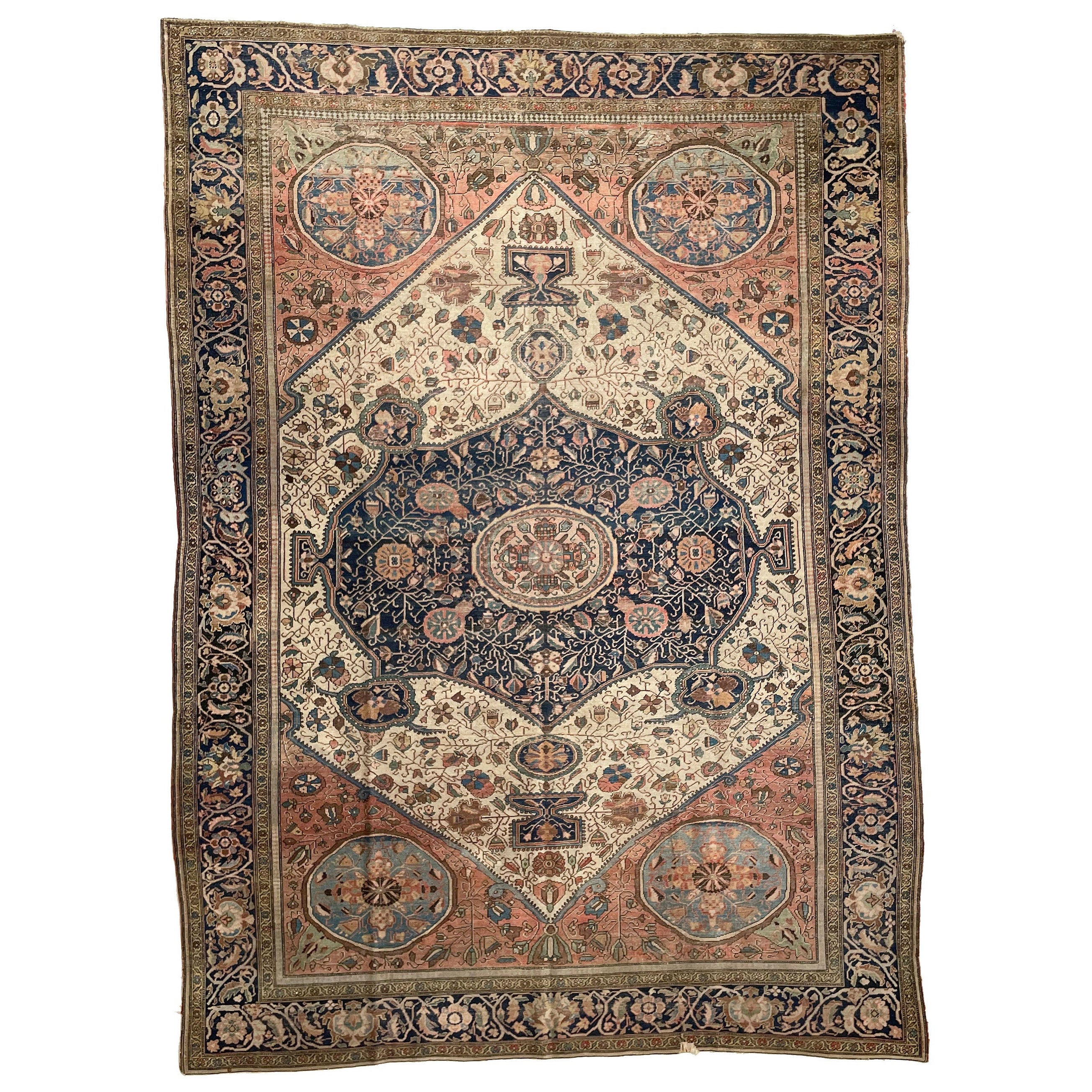 Antiker Ferahan Sarouk Teppich, majestätisch und uraltes, seltenes Juwel im Angebot