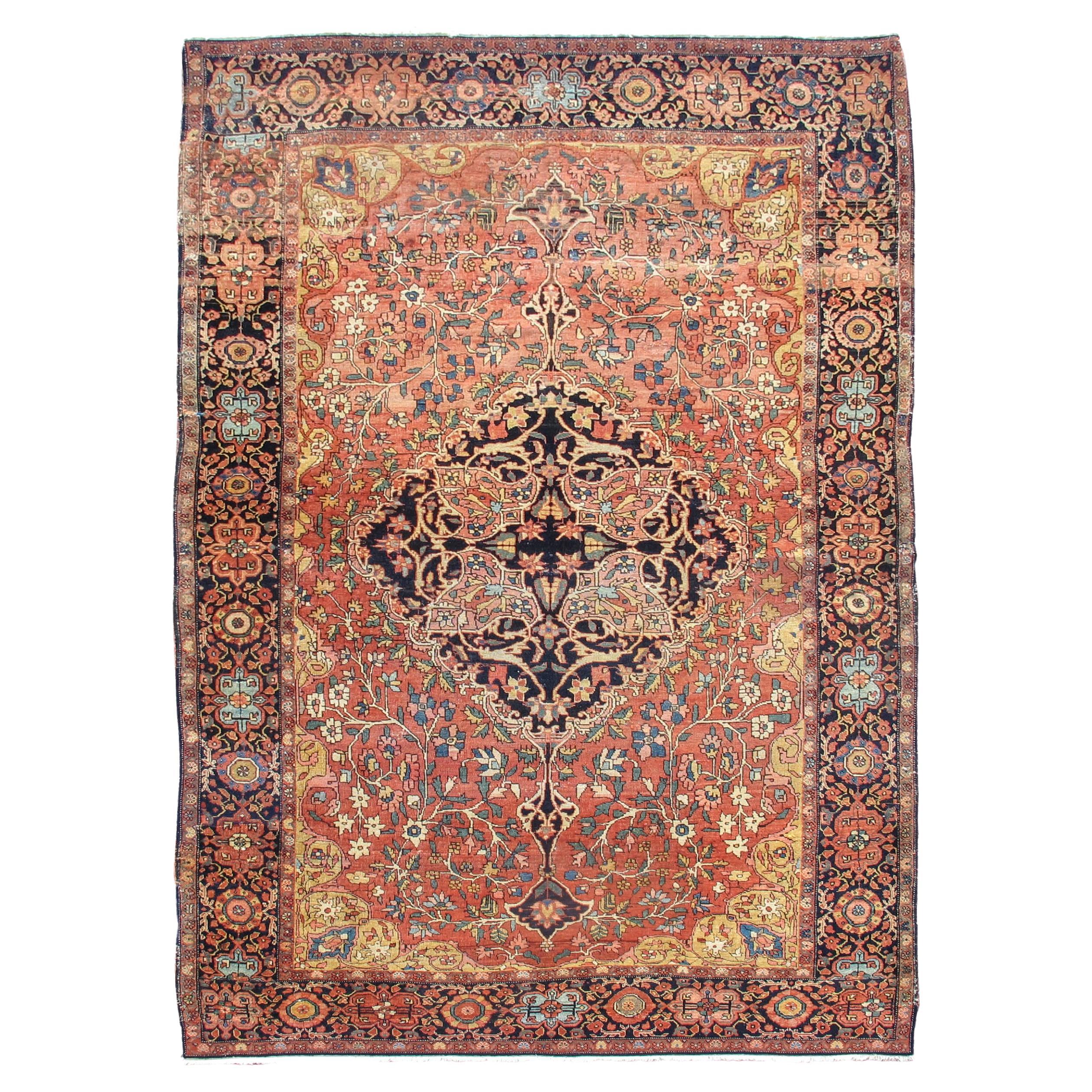 Antique Fereghan Sarouk Rug, 19th Century