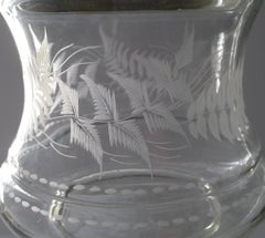 Antiker Fern gravierter Biskuitfass mit Gravur, um 1890