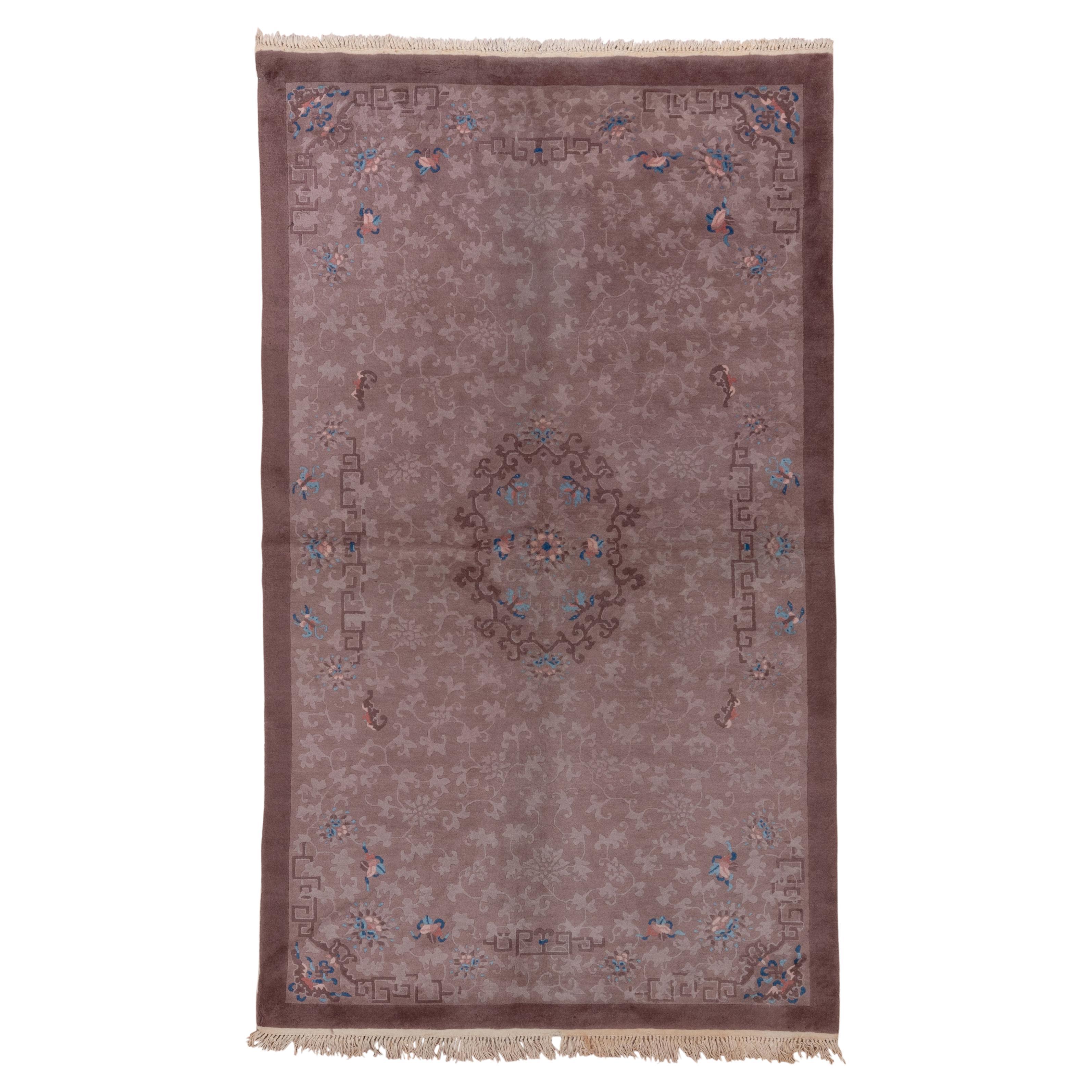 Antique Fette Chinese Rug with Allover Vine Pattern For Sale