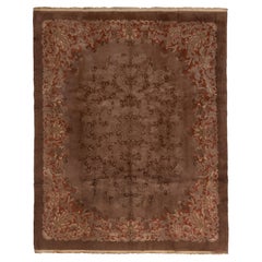 Tapis chinois antique Fette aux couleurs ton sur ton Brown clair