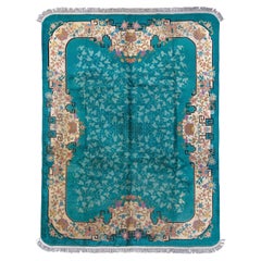 Retro Fette Chinese Rug with Small Leaf Pattern