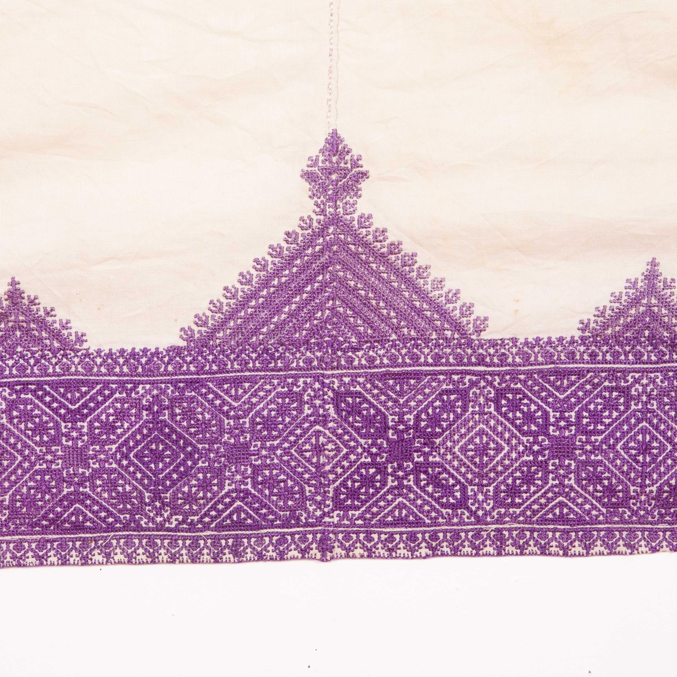 Silk Antique Fez Embroidered Seat Cover 'Gelsa' from Morocco, Early 20th Century For Sale