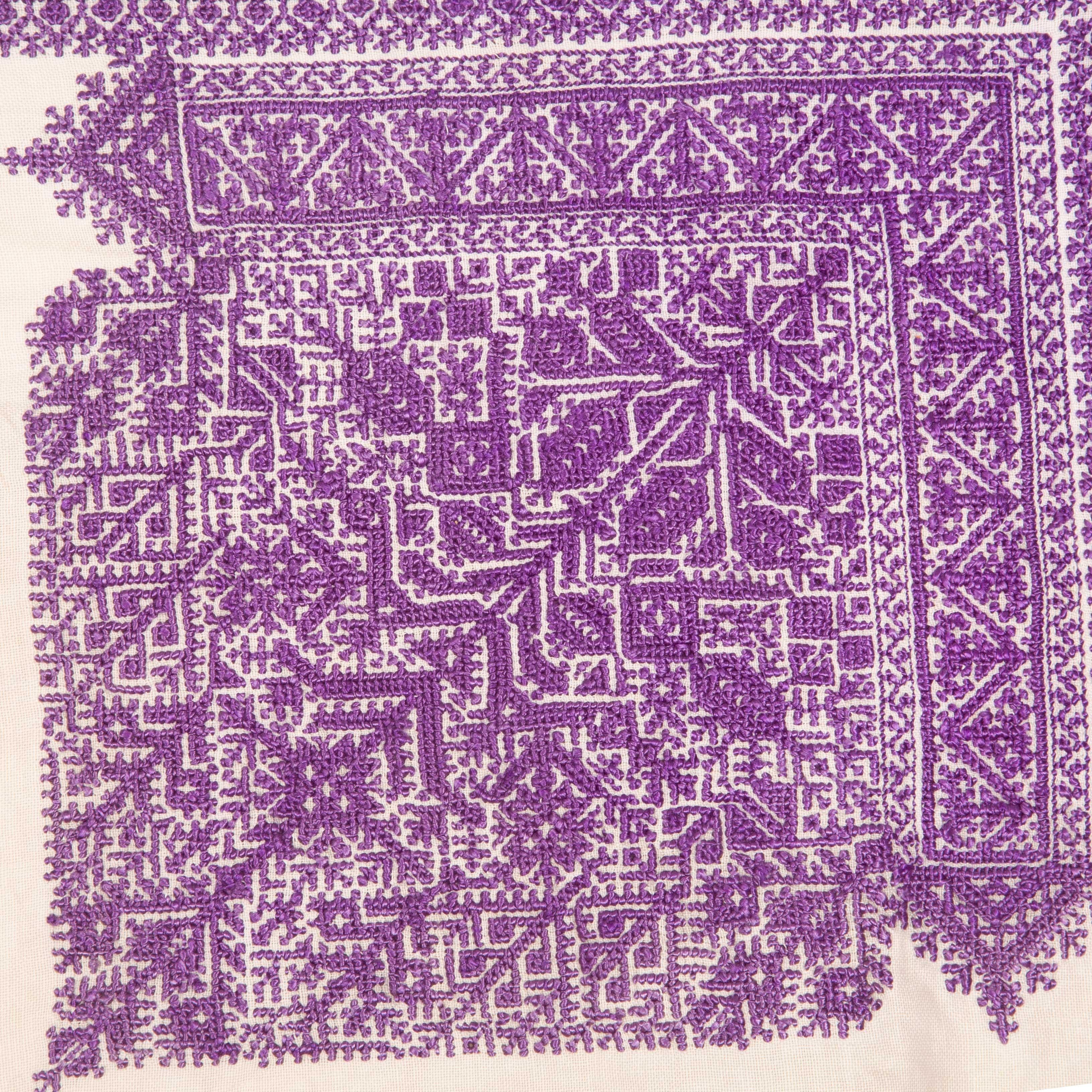 Antique Fez Embroidered Seat Cover 'Gelsa' from Morocco, Early 20th Century For Sale 1