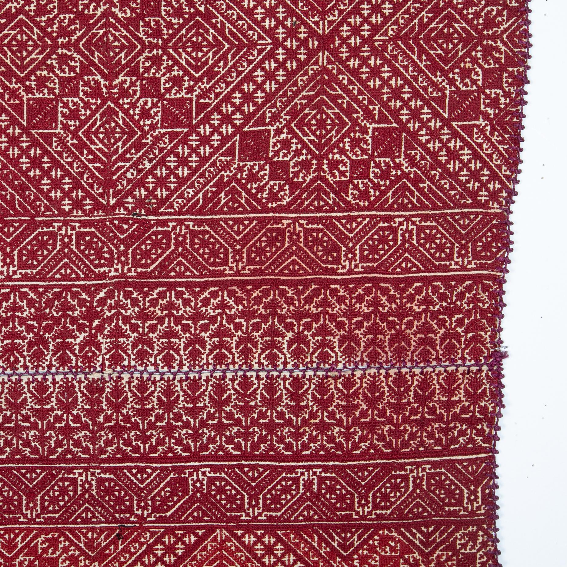 Antique Fez Embroidery from Morocco, Early 20th Century In Good Condition In Istanbul, TR