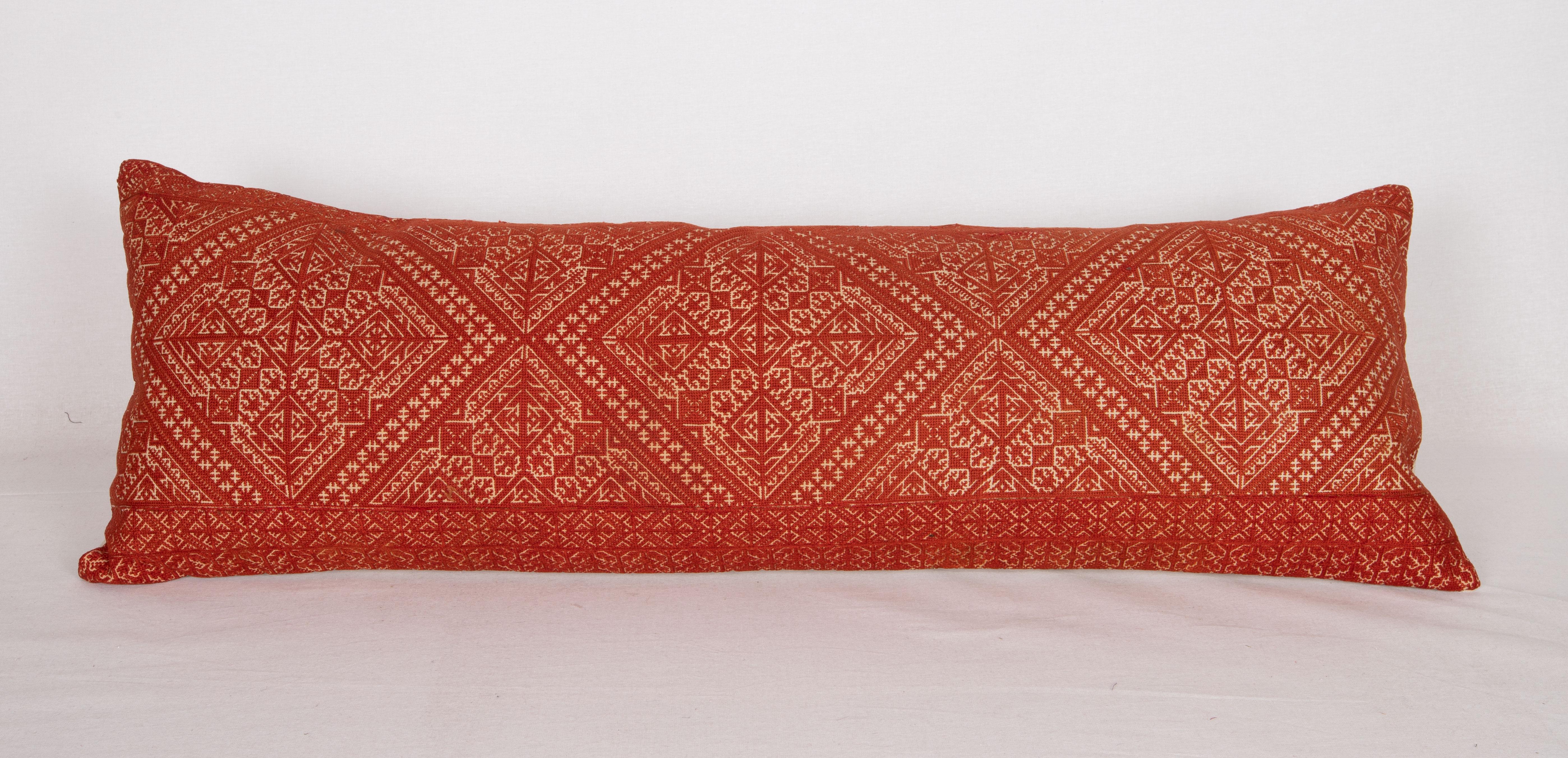 Islamic Antique Fez Lumbar Pillow Case, Morocco Early 20th C.