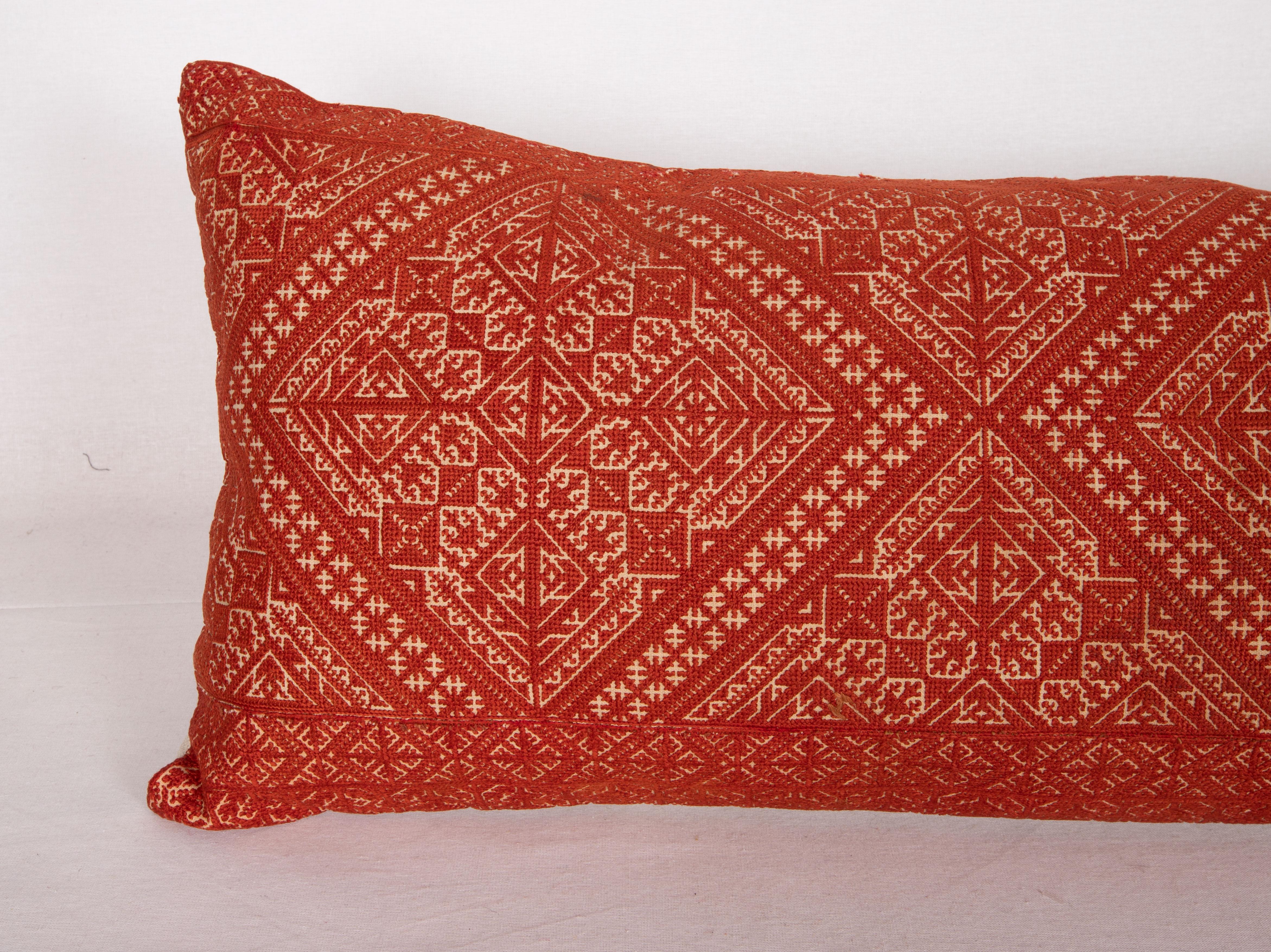 Moroccan Antique Fez Lumbar Pillow Case, Morocco Early 20th C.