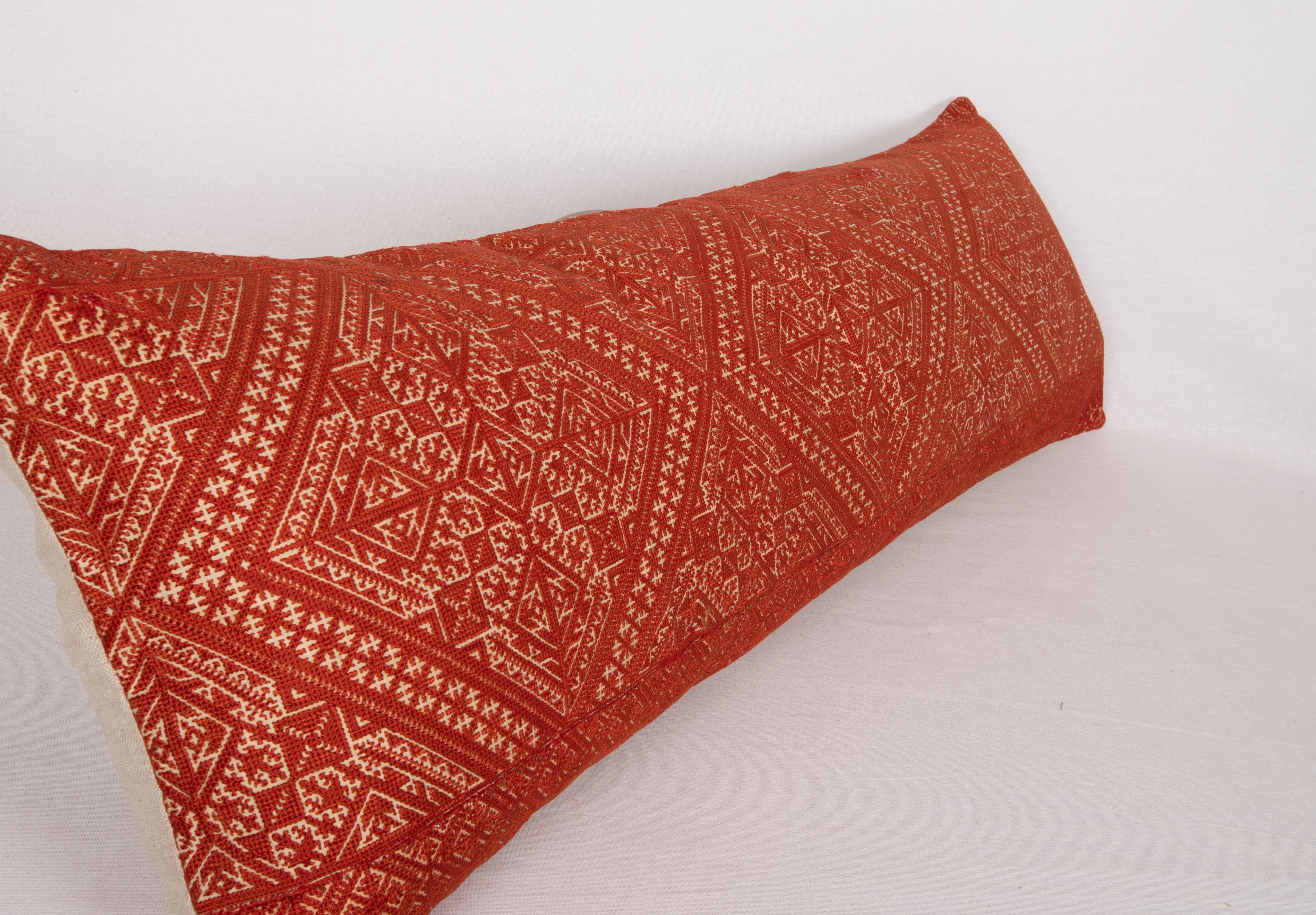 Antique Fez Lumbar Pillow Case, Morocco Early 20th C. 1