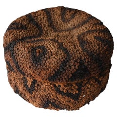 Antique fiber basket from the Kuba Shoowa tribe DR Congo, early 1900