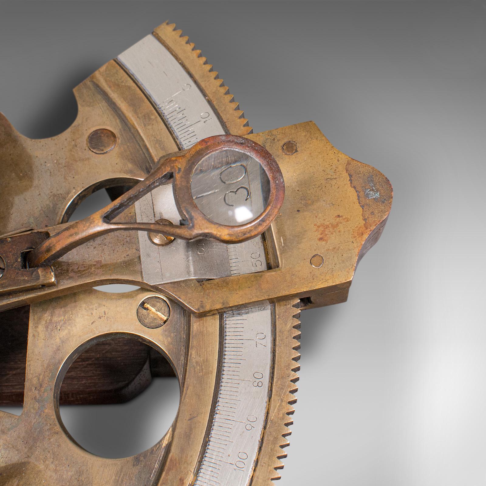 Antique Field Sextant, English, Brass, Military Instrument, Stanley, Victorian 2
