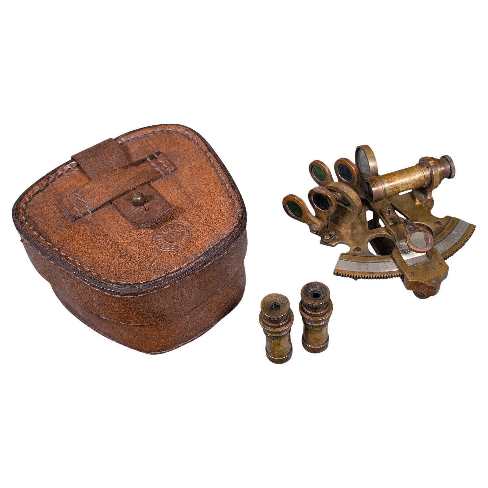 Antique Field Sextant, English, Brass, Military Instrument, Stanley, Victorian