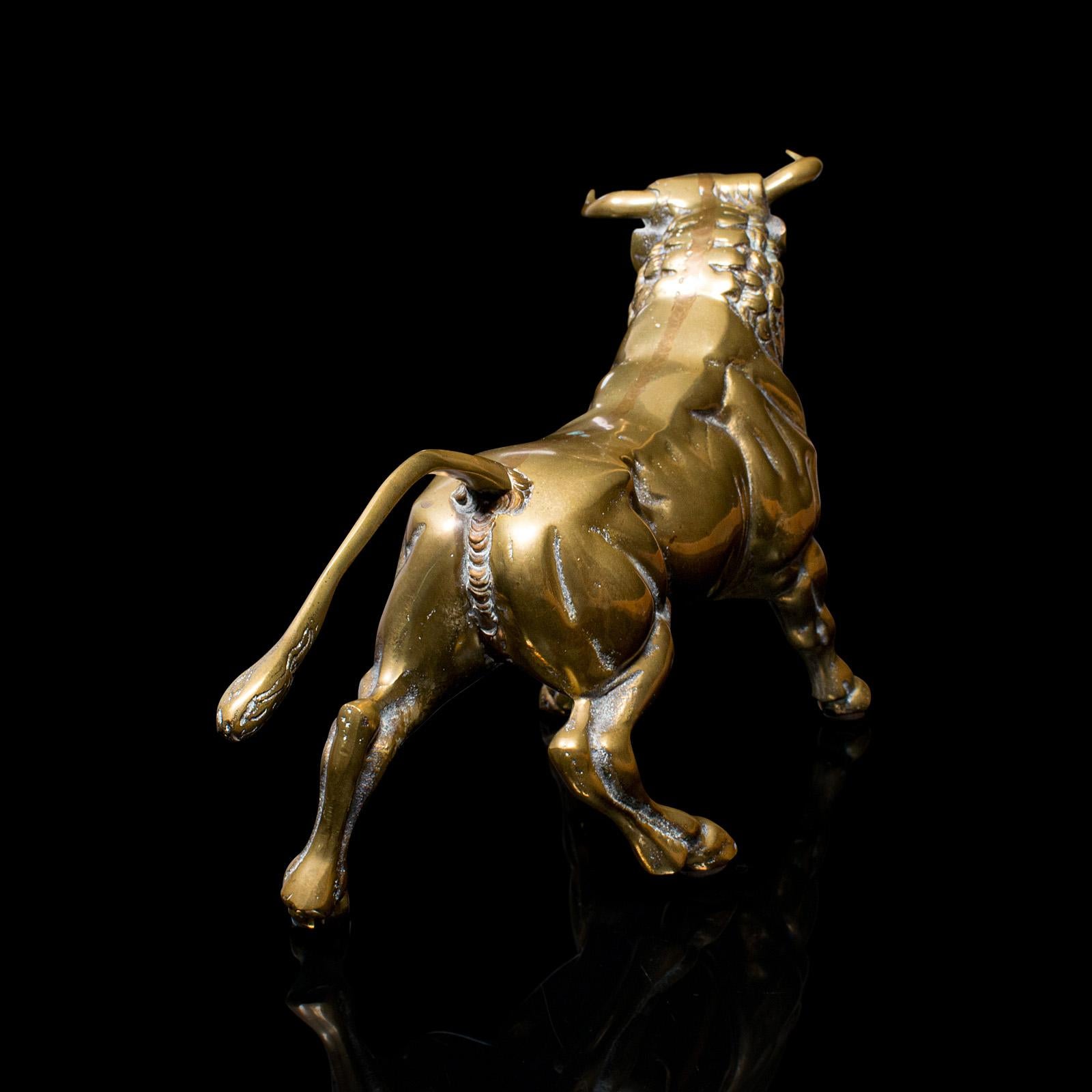 Antique Fighting Bull Figure, Italian, Heavy, Brass, Ornament, Statue, Victorian 2