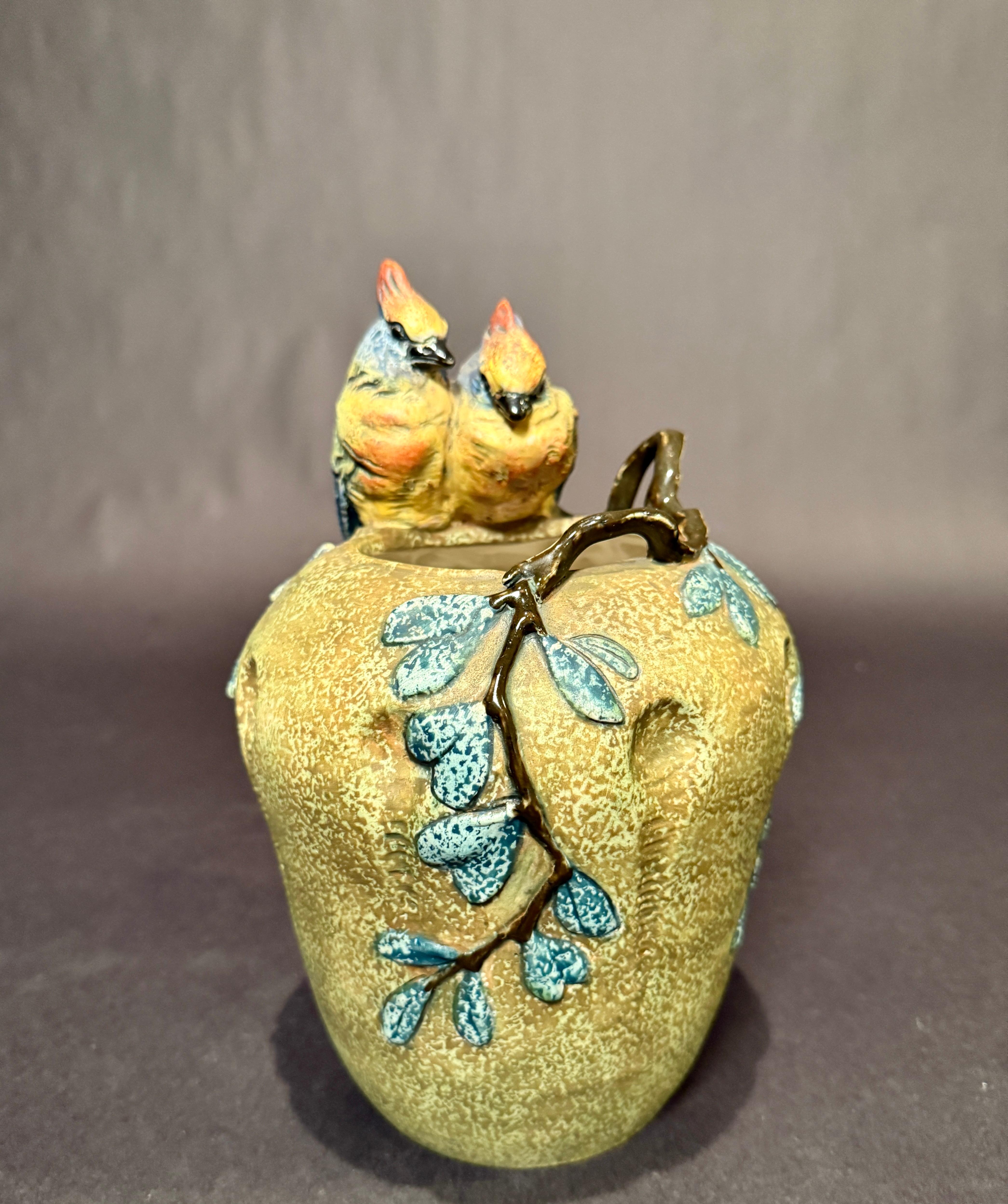 Art Nouveau Antique Figural Amphora Vase For Sale