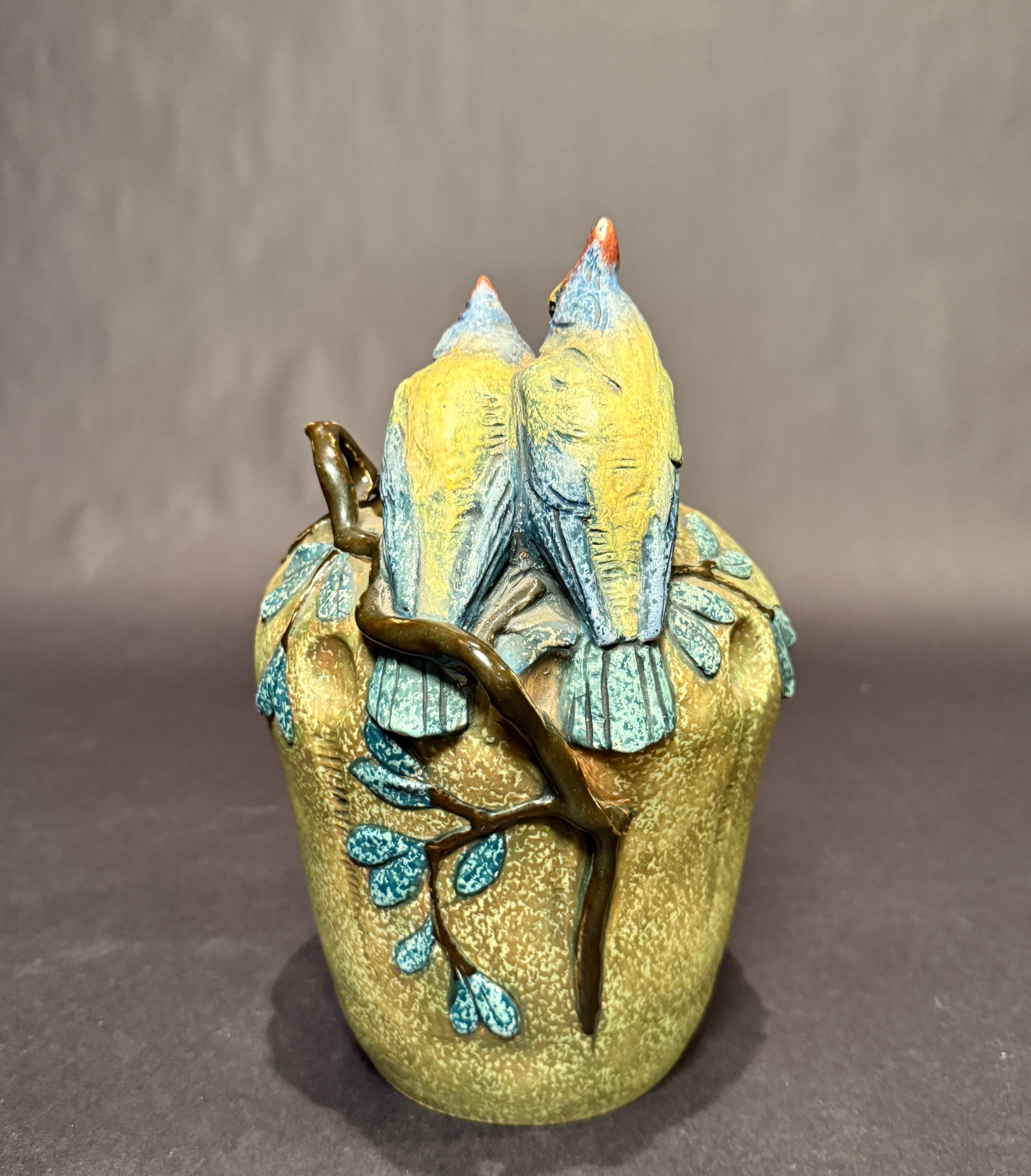 Czech Antique Figural Amphora Vase For Sale