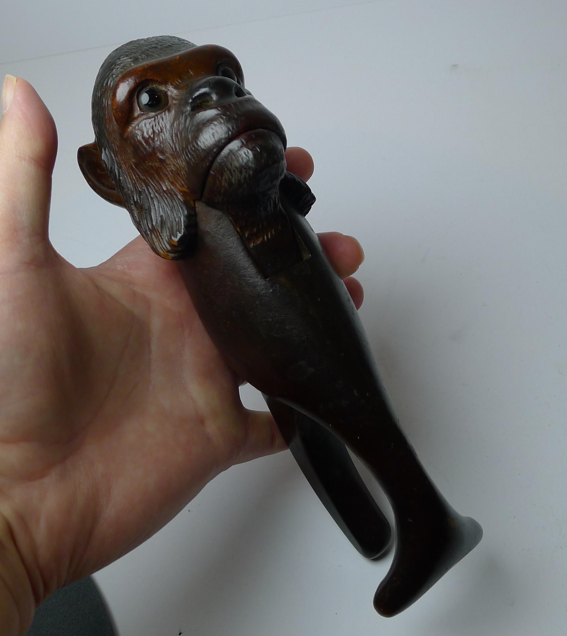 Glass Antique Figural Black Forest Nutcracker c.1900 For Sale