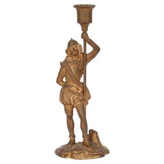Antique Figural Bronze Candlestick