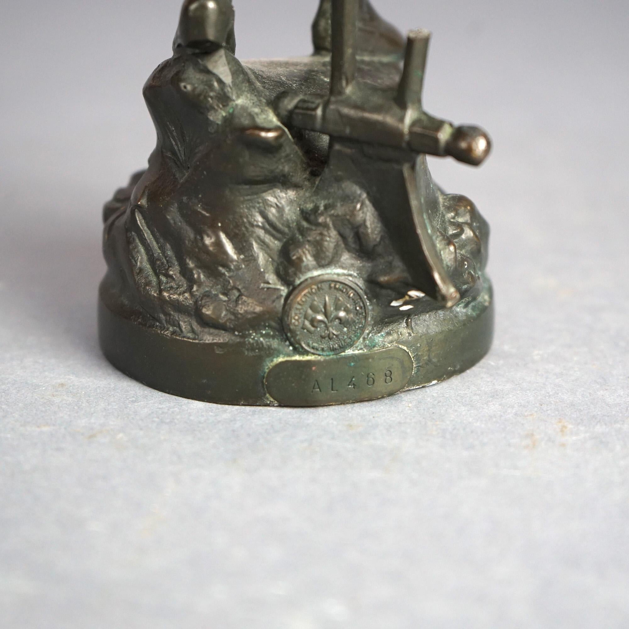 Antike figurale Bronze-Erntejungfrauenstatue mit Gießereimarke C1900 im Angebot 3