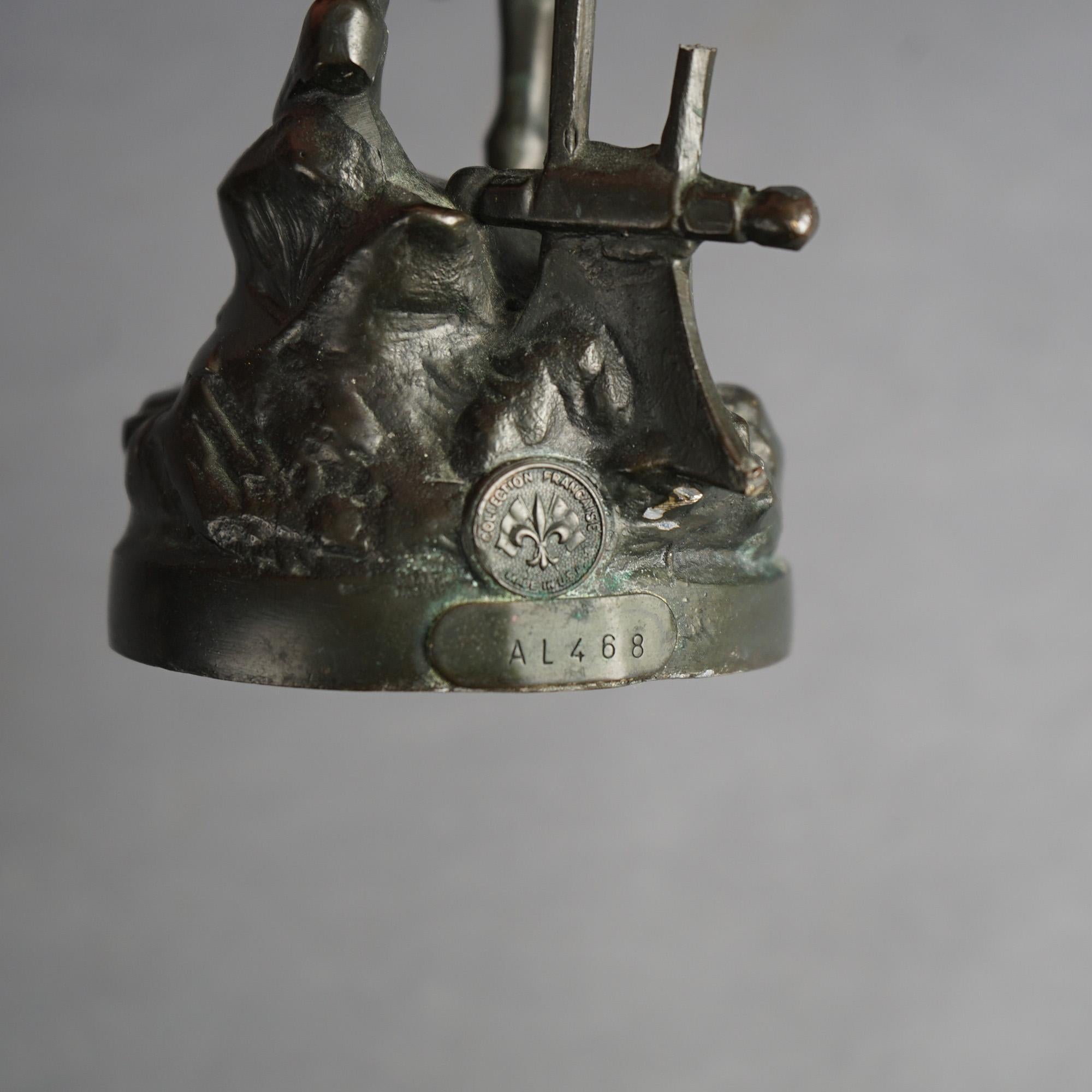 Antike figurale Bronze-Erntejungfrauenstatue mit Gießereimarke C1900 im Angebot 4