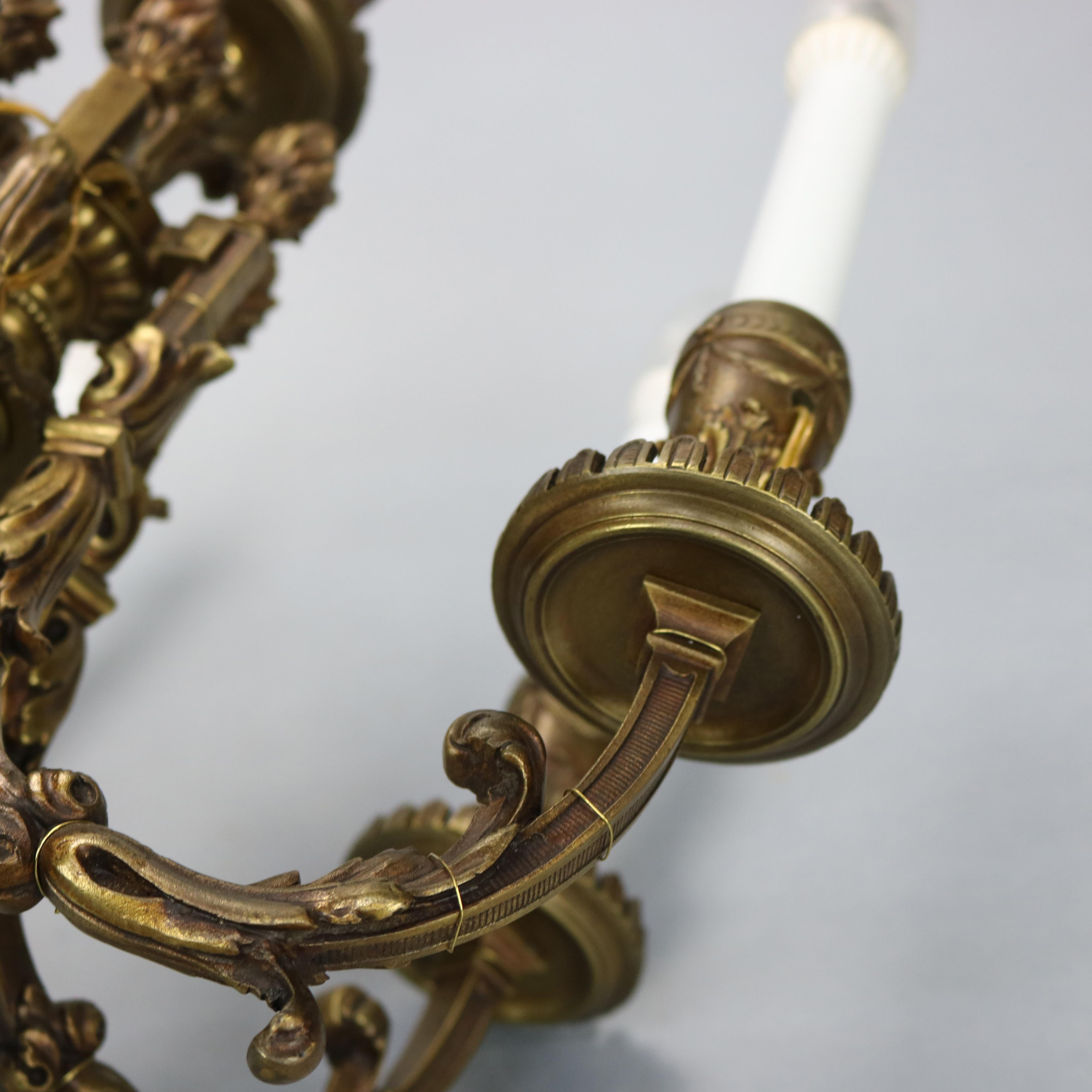 Antique Figural Bronze Rococo Candelabra Lamp with Satyr, Circa 1890 5
