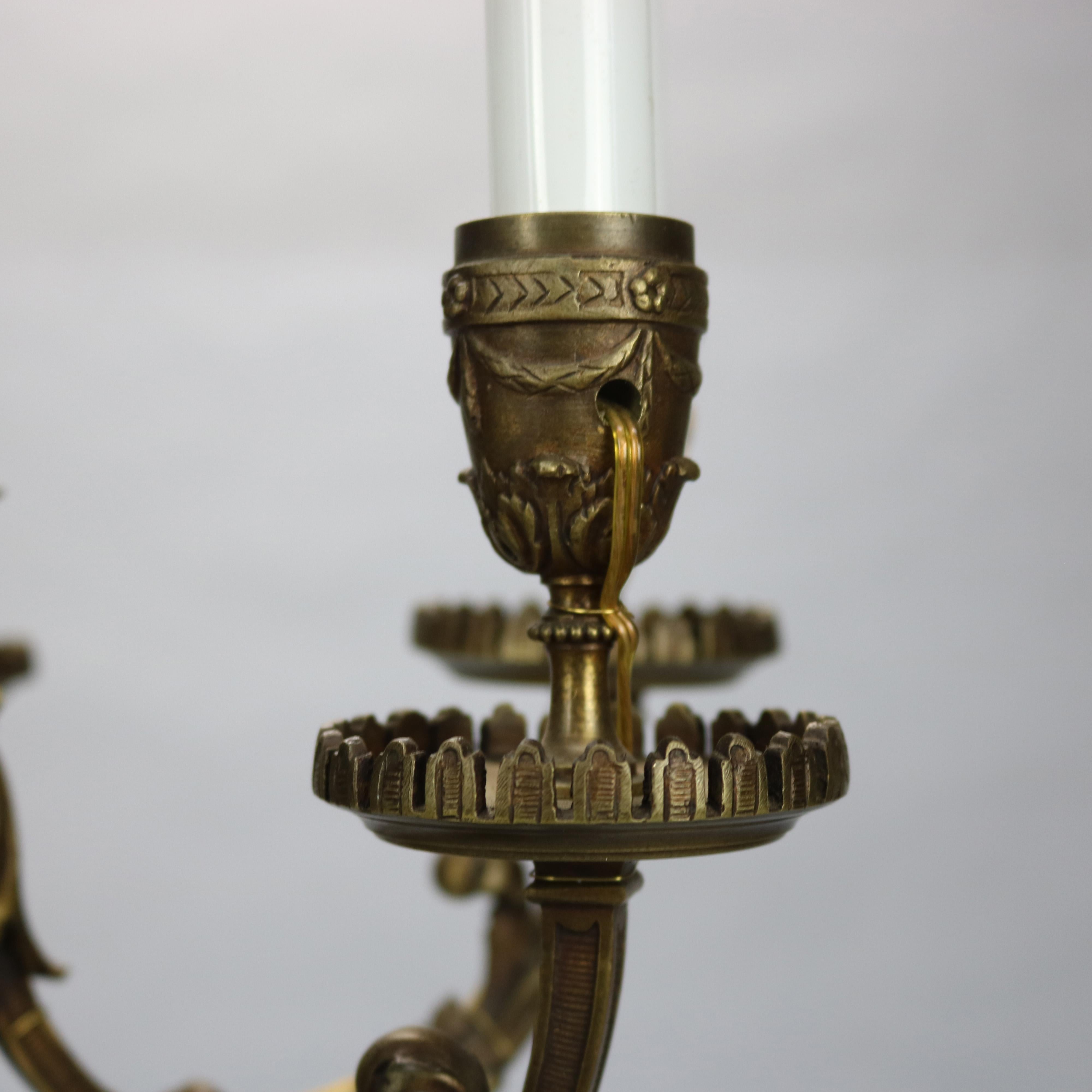 Antique Figural Bronze Rococo Candelabra Lamp with Satyr, Circa 1890 1