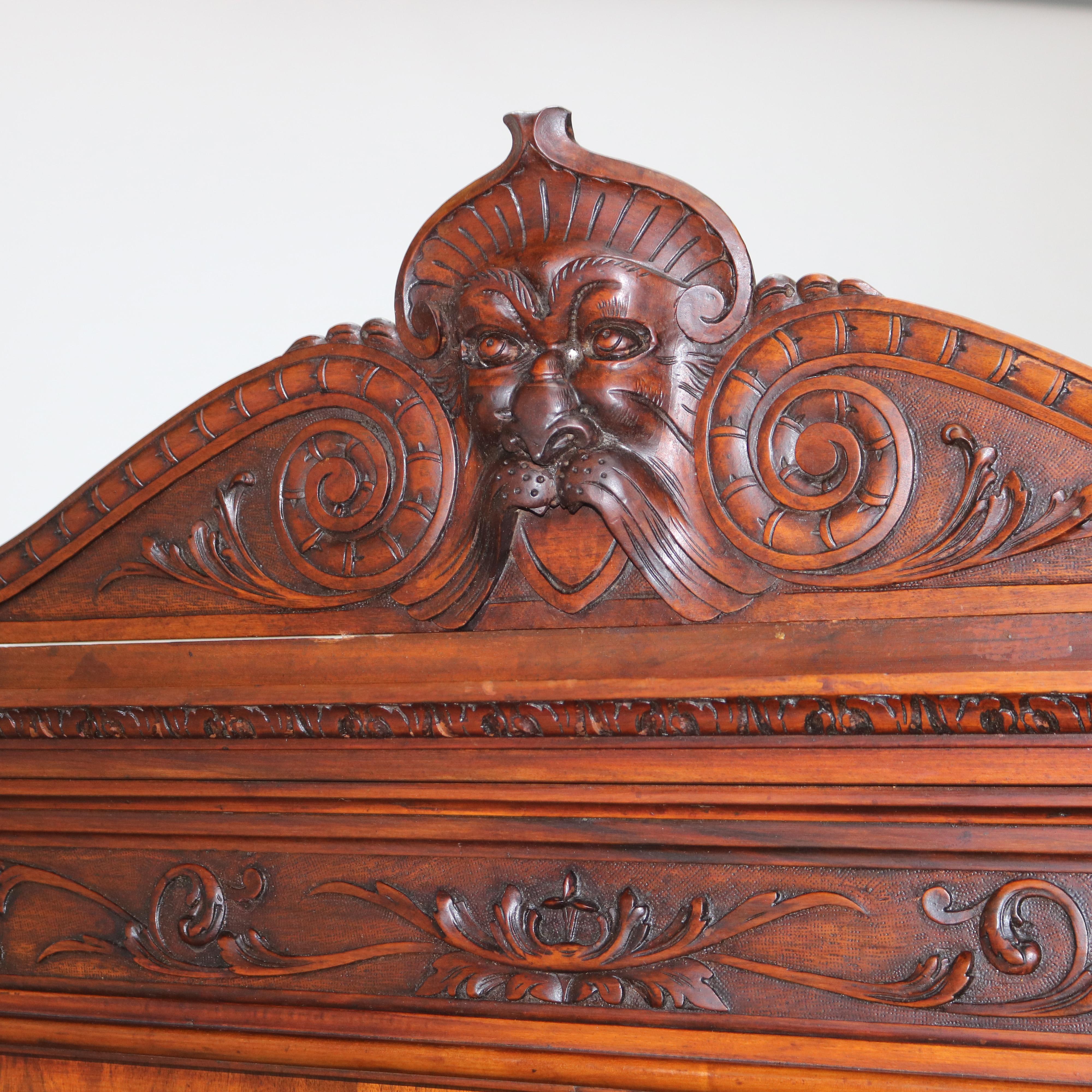 ***Reduced Delivery Rates - See Below or Click “Ask The Seller” to Request a Quote***

Antique Figural Carved & Gadrooned Edge Walnut Hunt Board Mirrored Server with Wind God & Foliate Elements c1890

Measures - 87 1/2