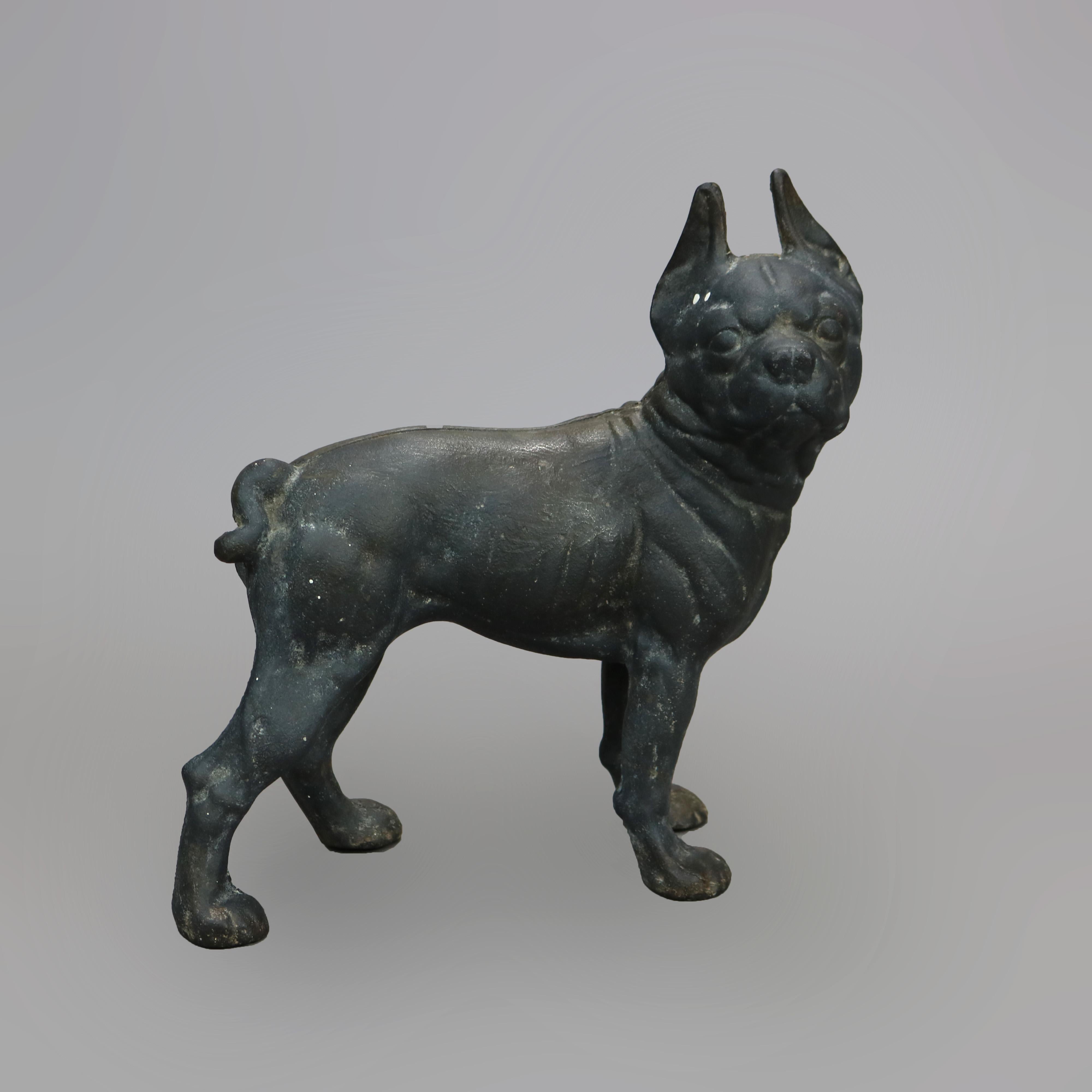 An antique figural doorstop offers cast iron construction in bulldog or pug form, c1900

Measures - 9.75''H X 4.5''W X 10''D.

Catalogue Note: Ask about DISCOUNTED DELIVERY RATES available to most regions within 1,500 miles of New York.