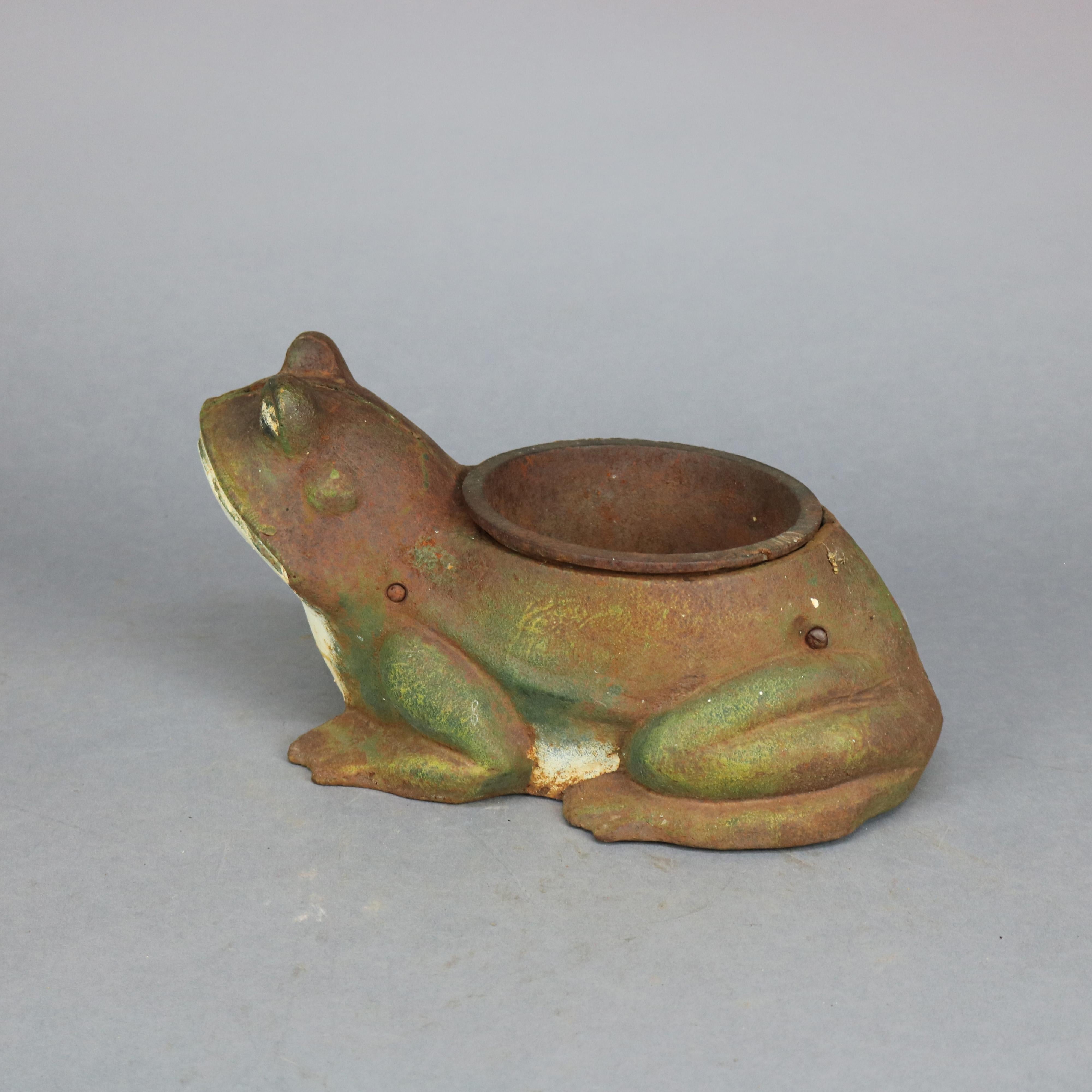antique cast iron frog